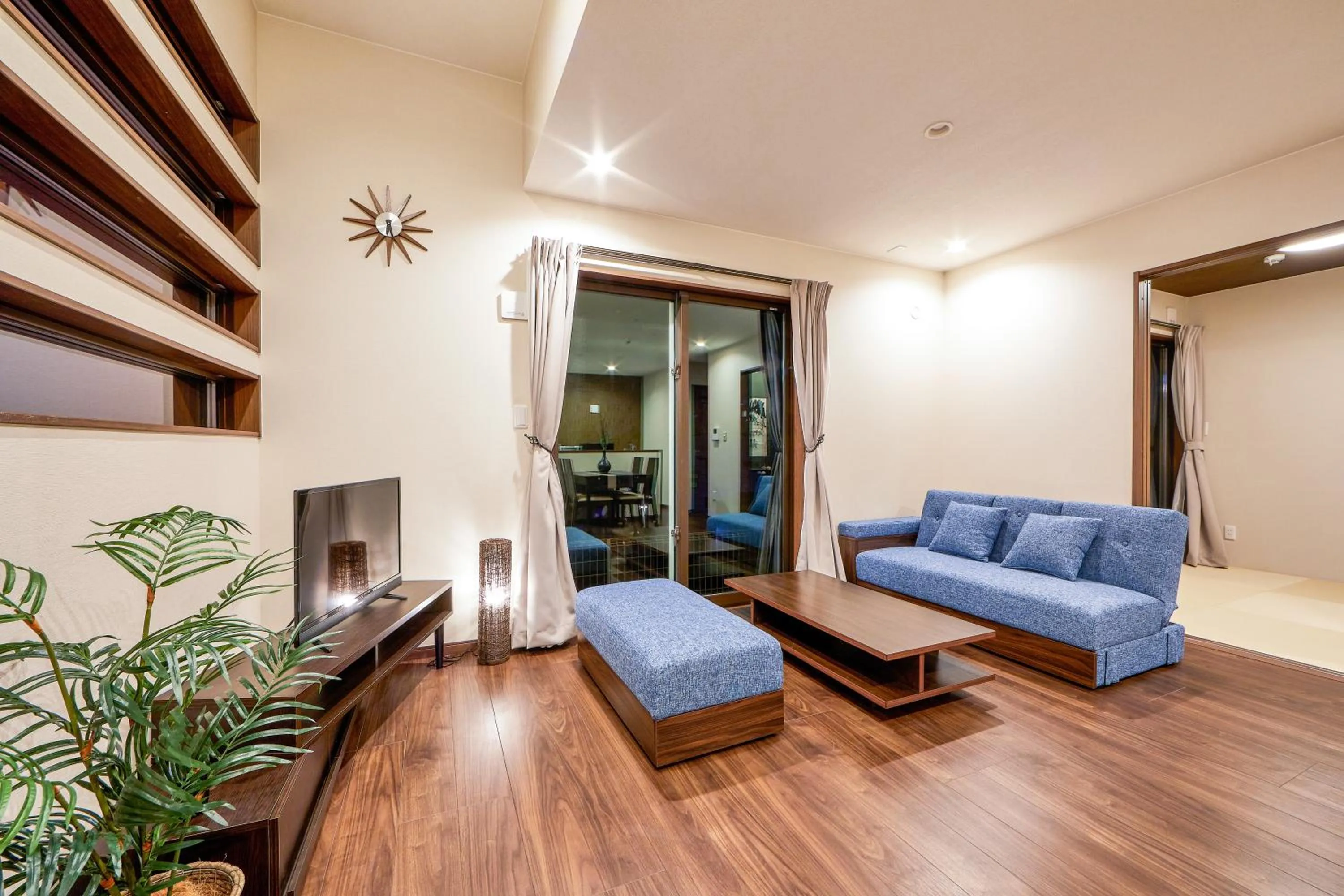 Living room in E-horizon Resort コンドミニアム名護B