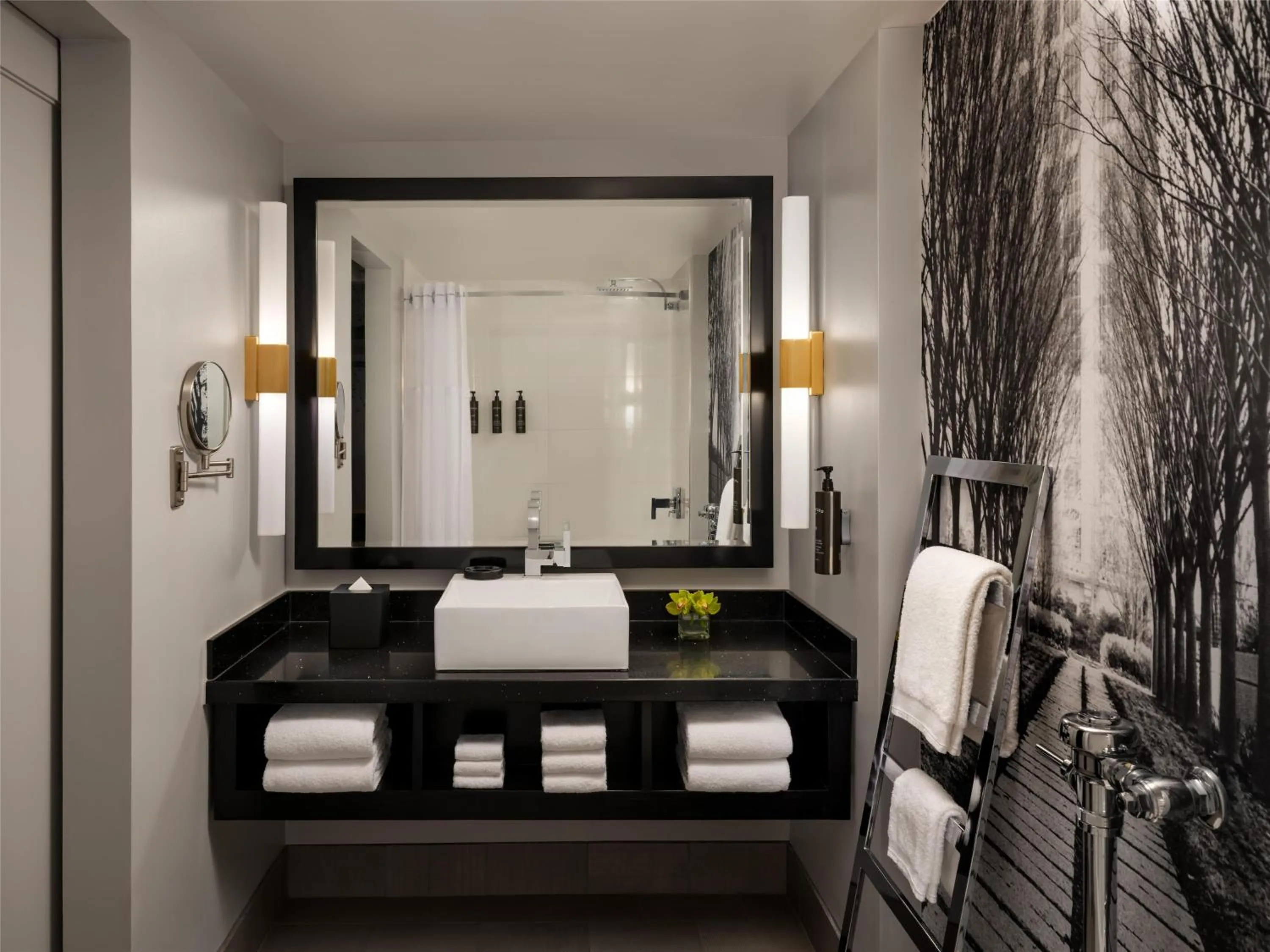 Bathroom, Bed in The Starling Atlanta Midtown, Curio Collection by Hilton