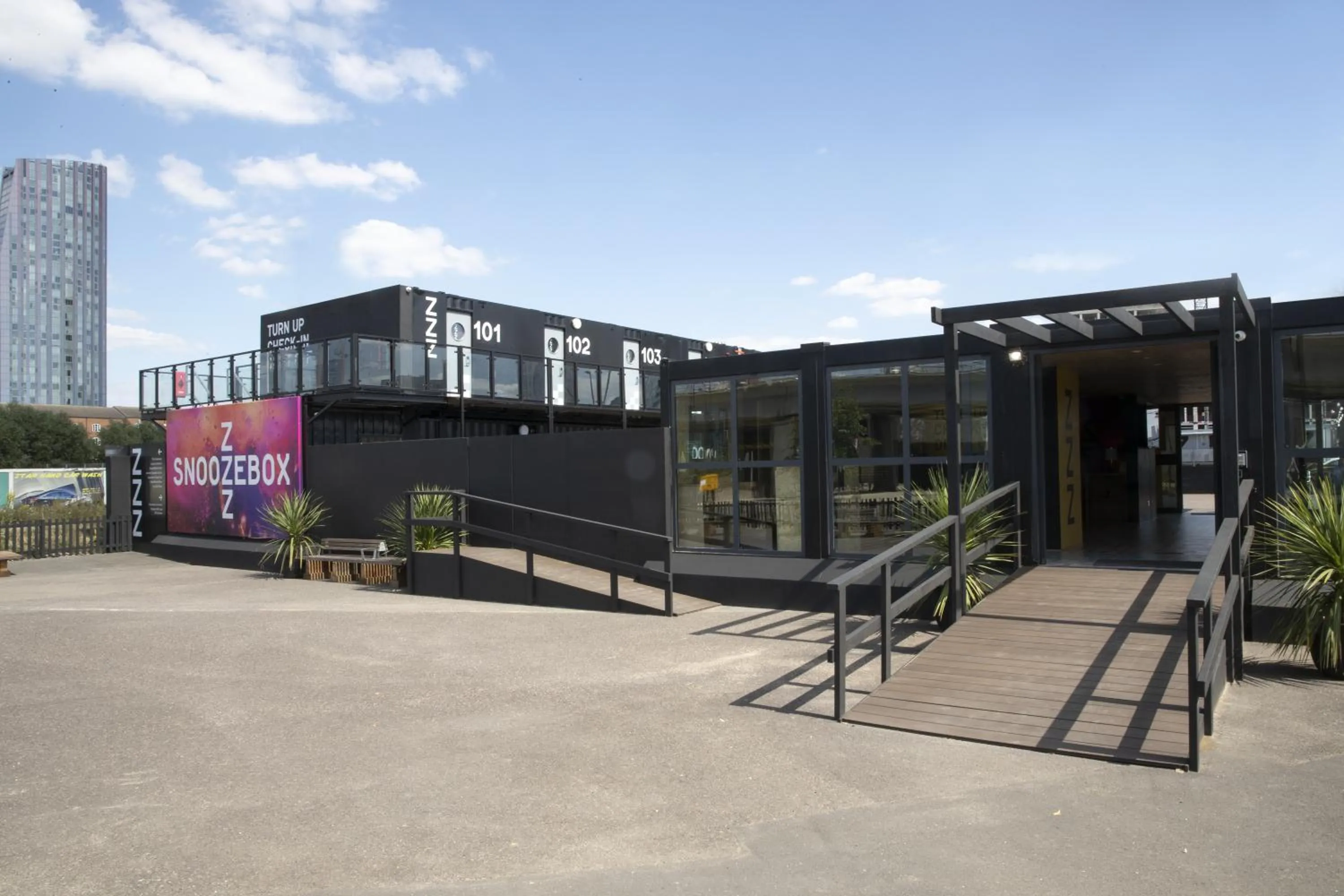 Property building in Snoozebox Olympic Park