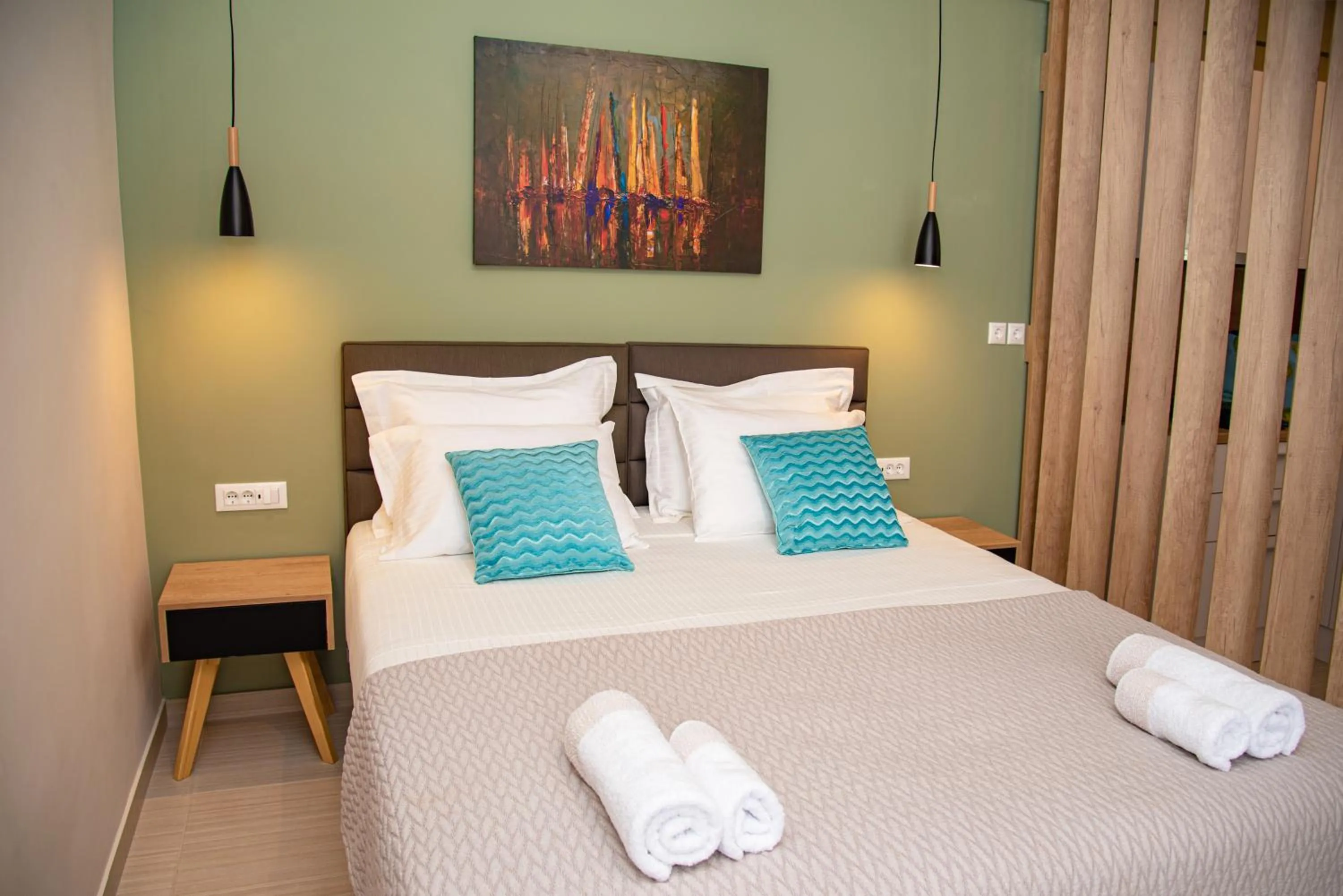 Bed in Kassiopi Luxury Suites