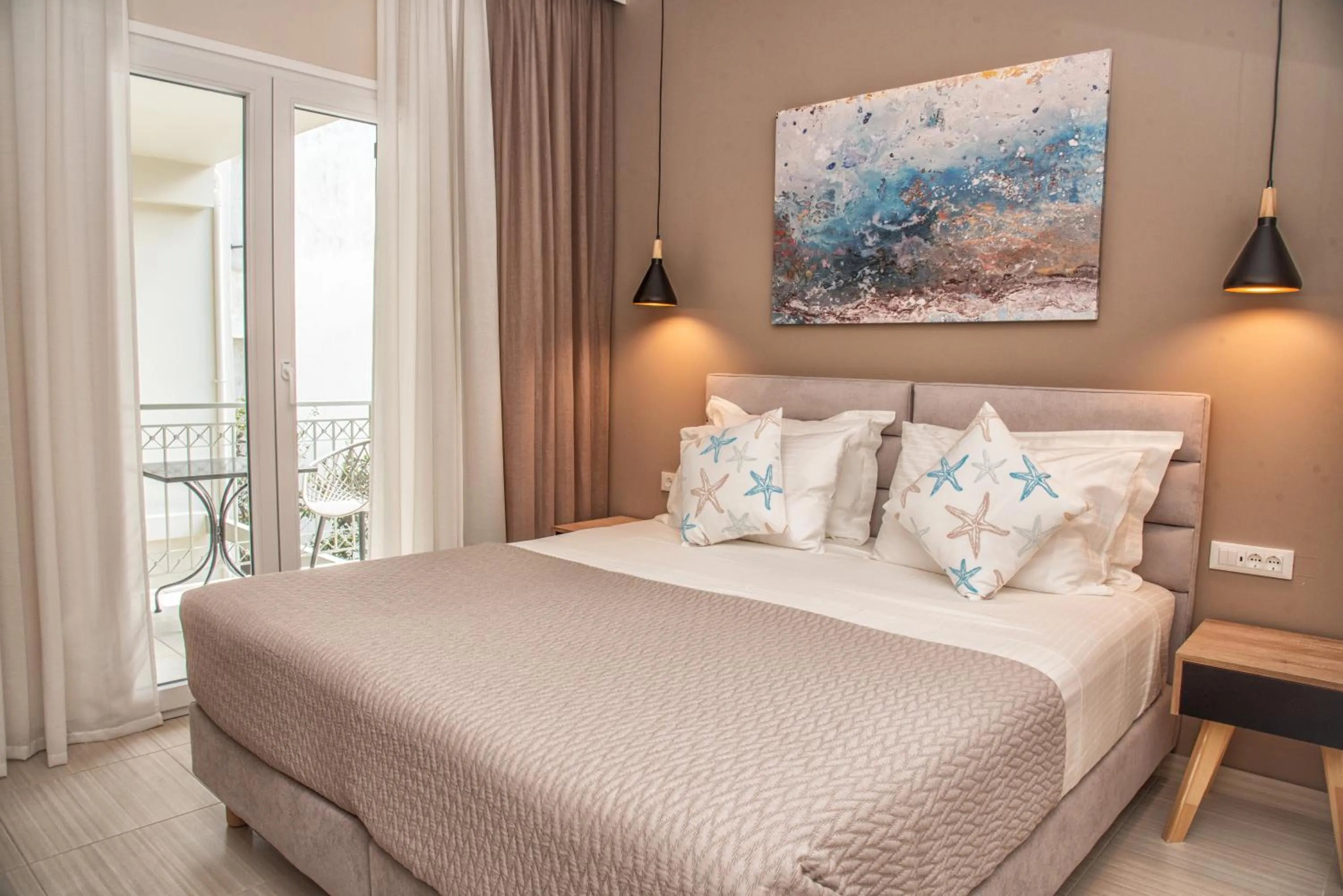 Bed in Kassiopi Luxury Suites