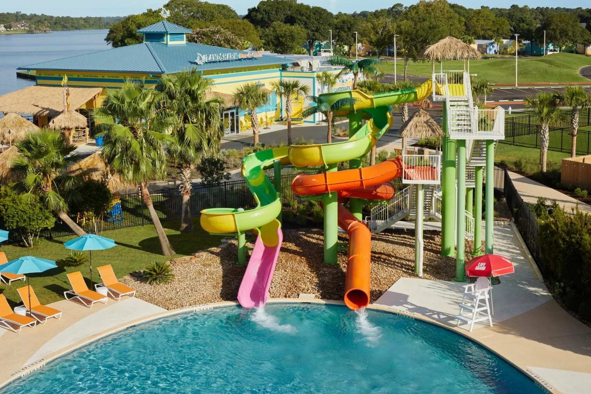 Swimming pool in Margaritaville Lake Resort, Lake Conroe
