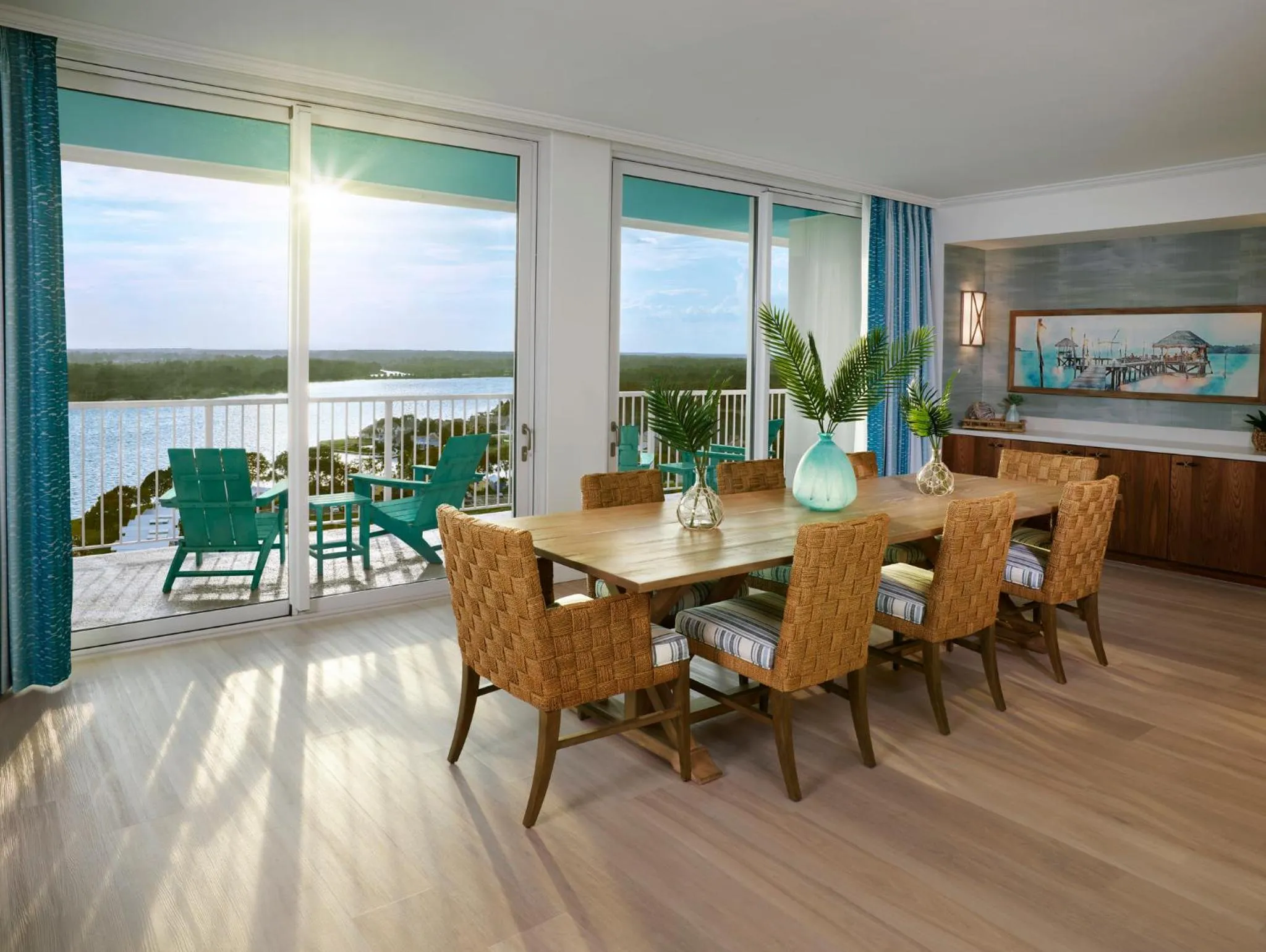 Dining area in Margaritaville Lake Resort, Lake Conroe