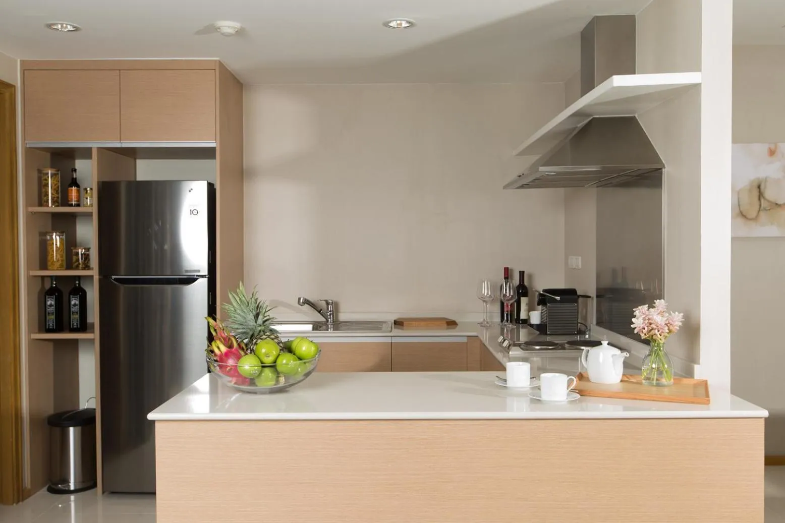 Kitchen or kitchenette in North Park Serviced Apartment Bangkok