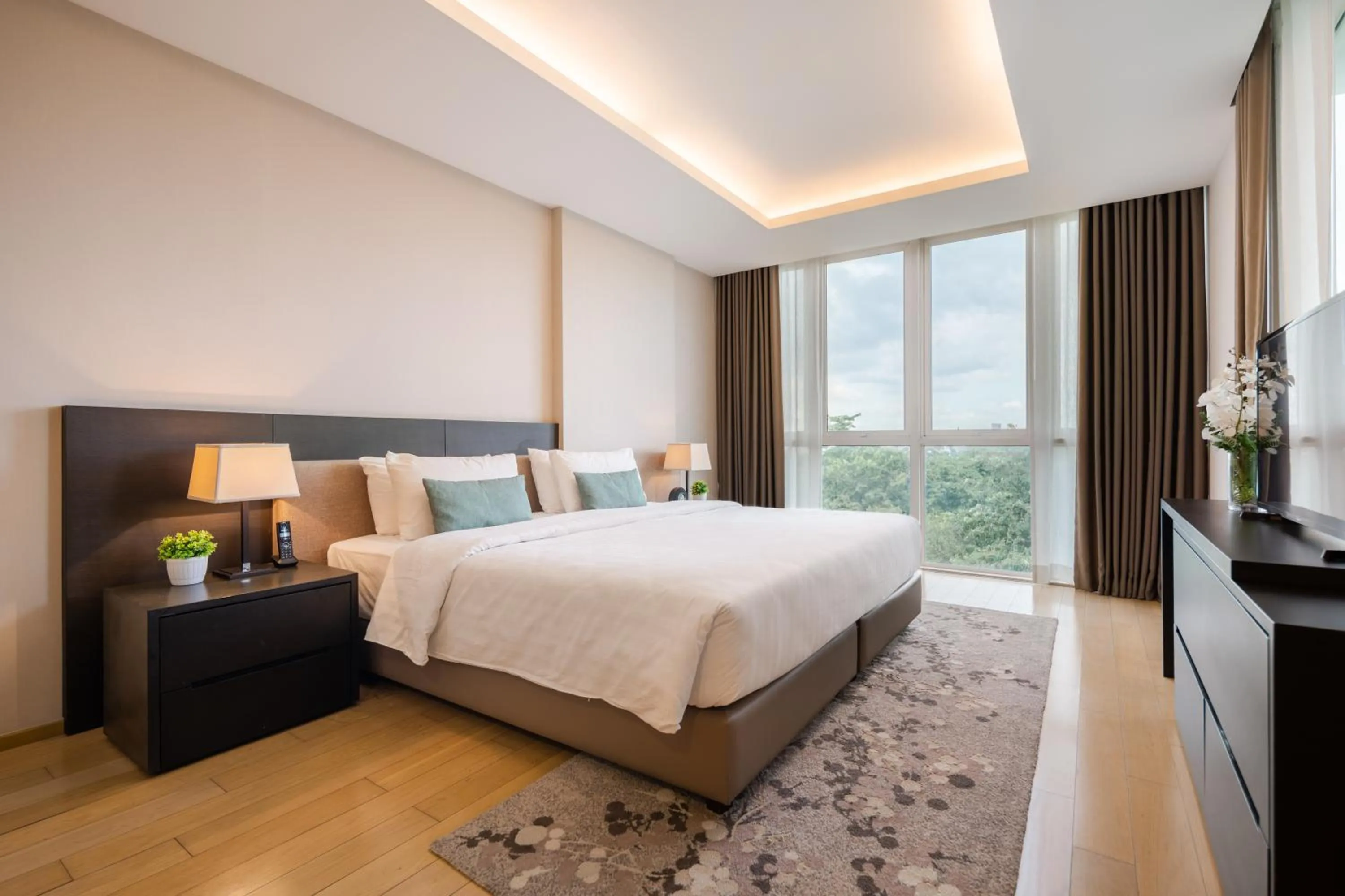 Bedroom, Bed in North Park Serviced Apartment Bangkok