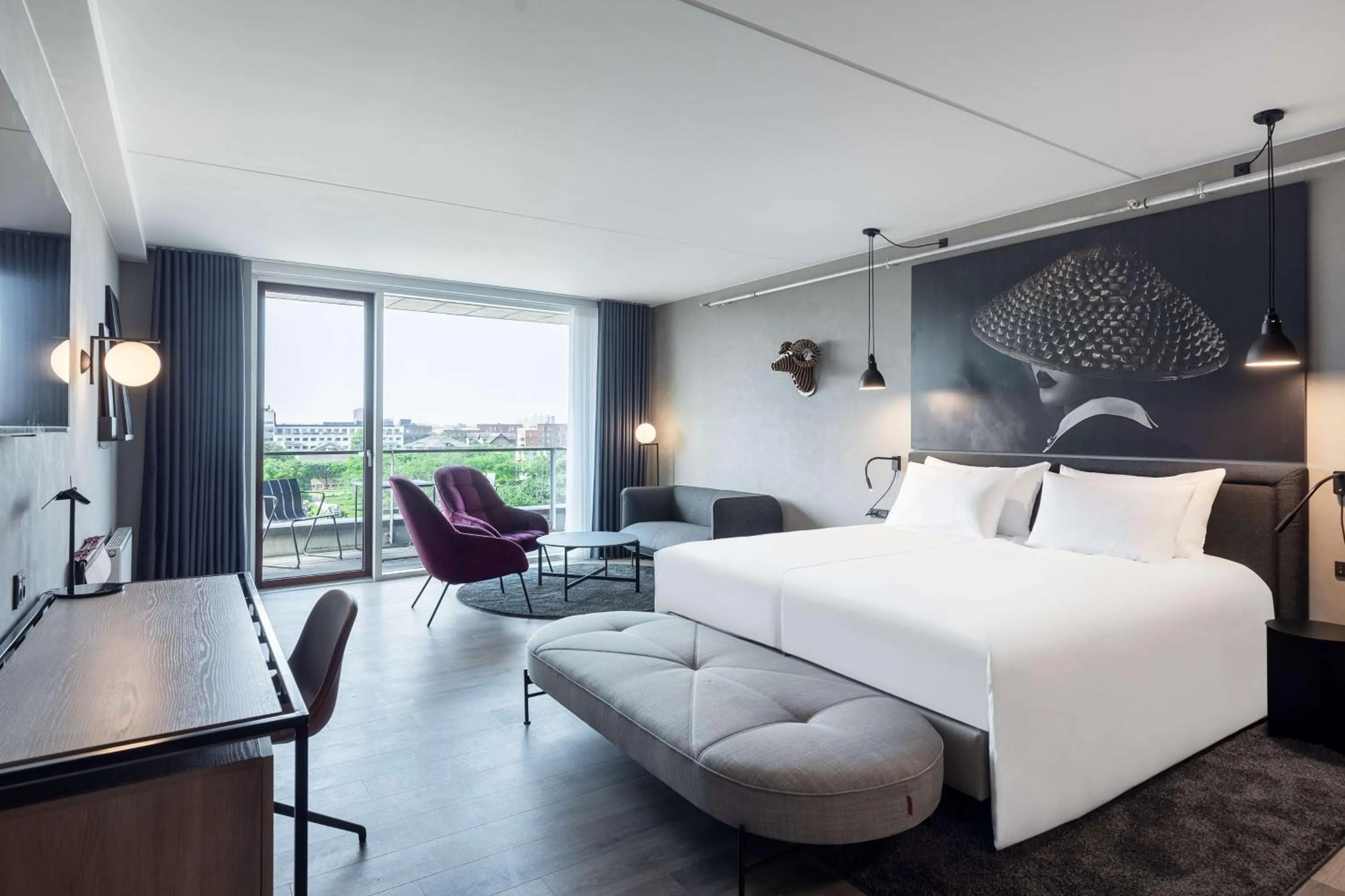 Living room, Bed in Radisson RED Aarhus