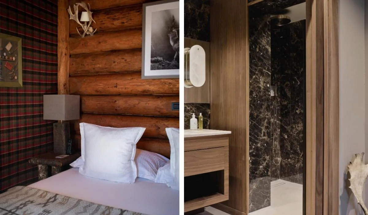 Bathroom, Bed in Lodge Park