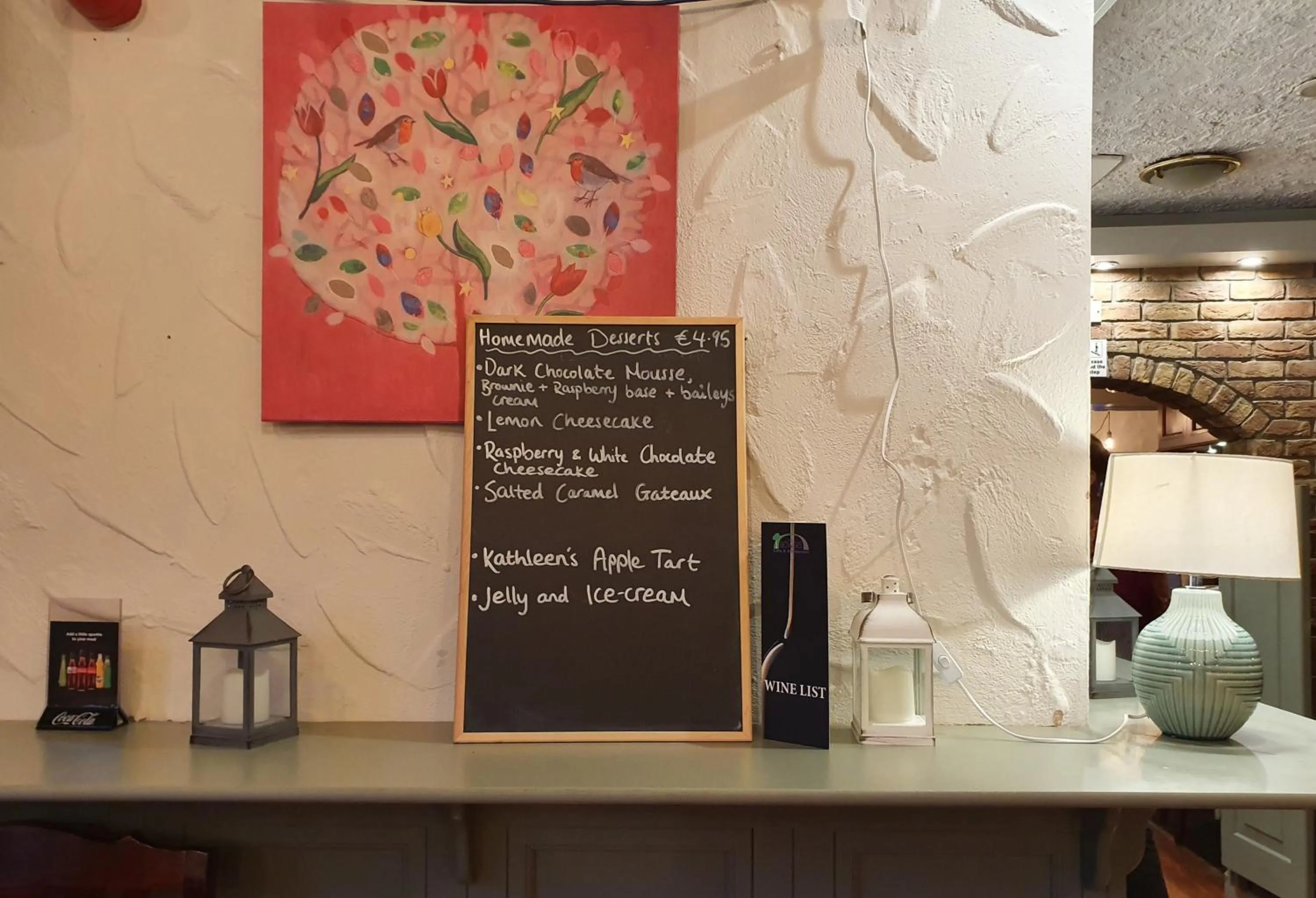 Food and drinks in The Bowers Bar & Restaurant