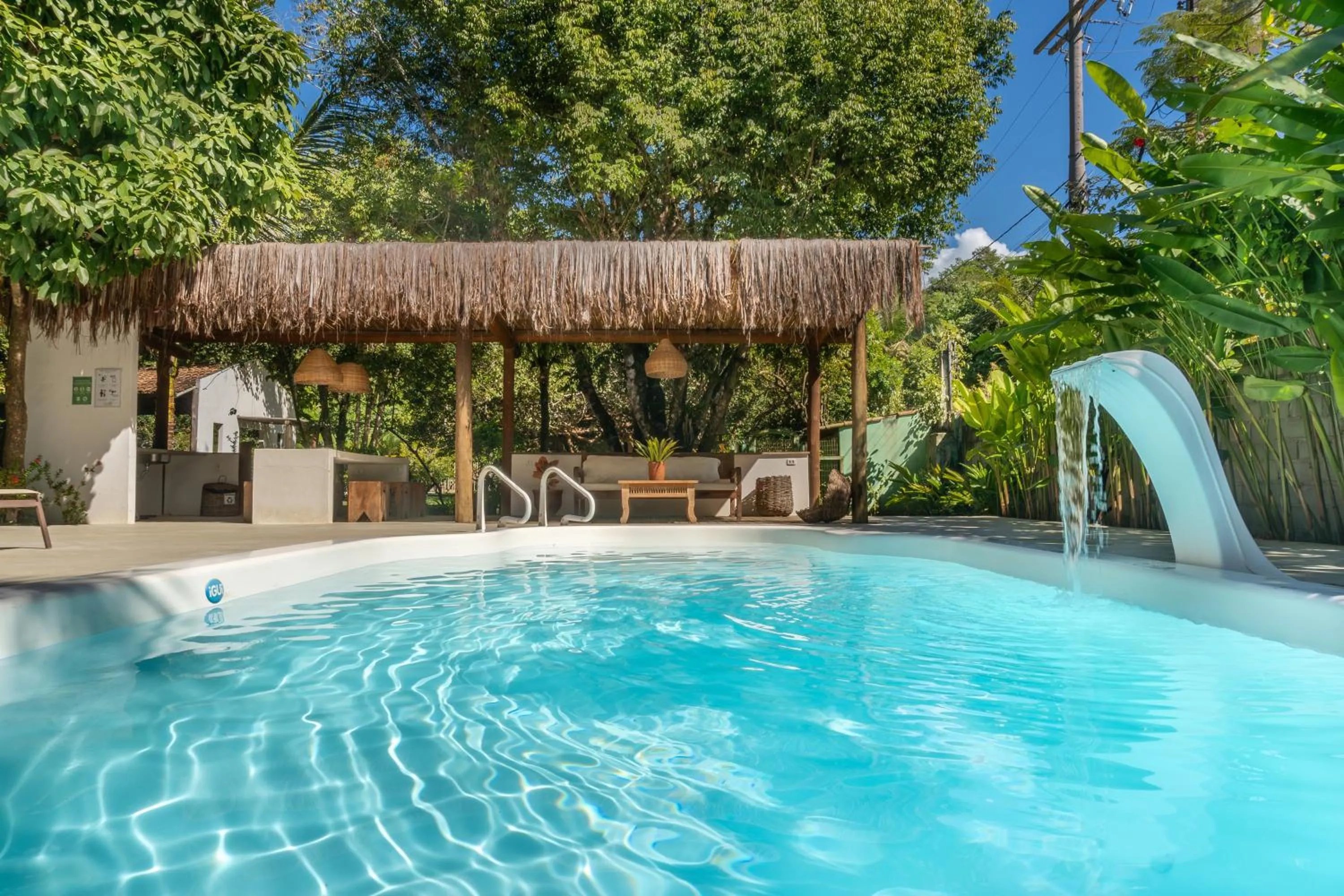 Pool view in POUSADA CARMELITHA