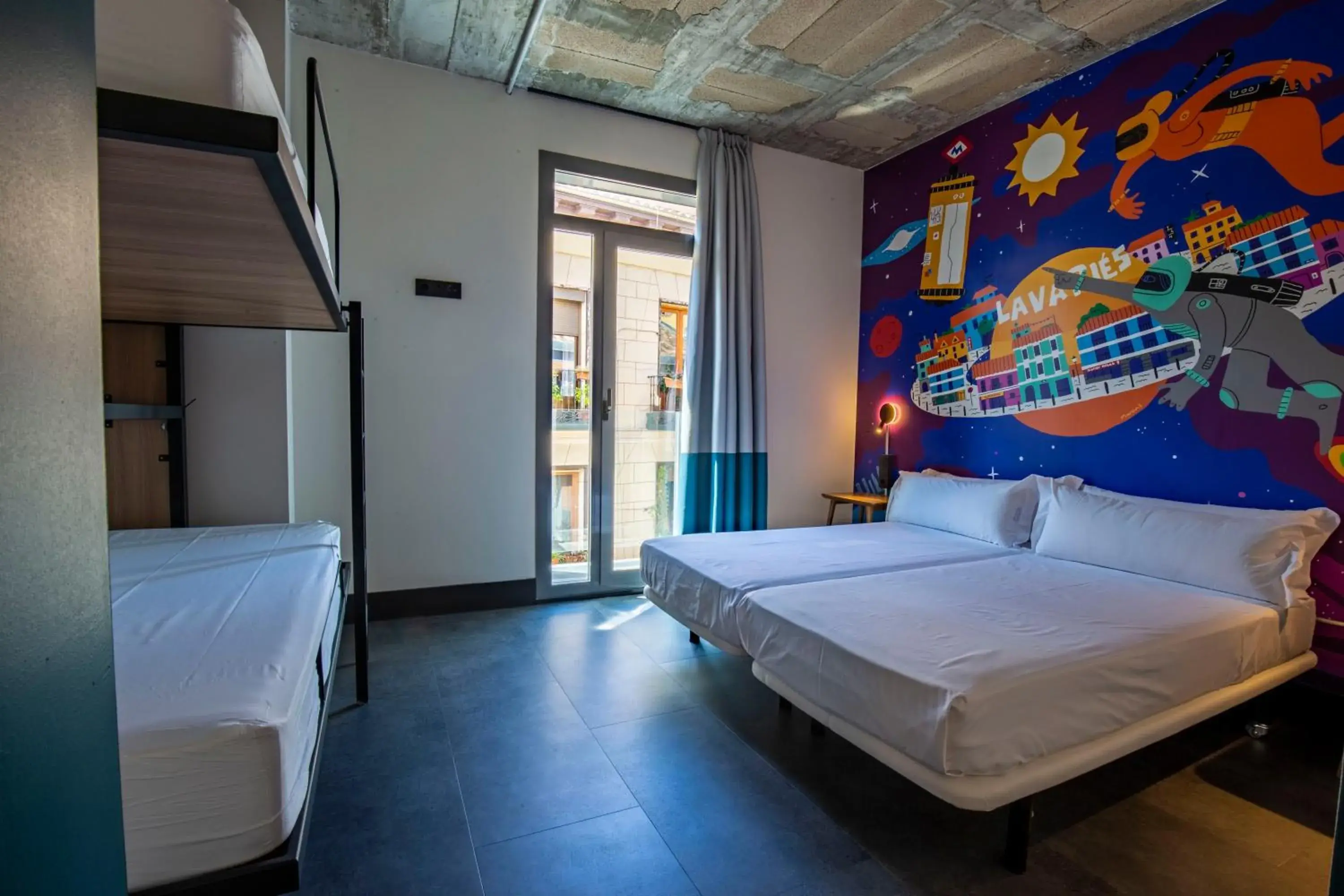 Bed in The Central House Madrid Lavapiés Bed in The Central House Madrid Lavapiés