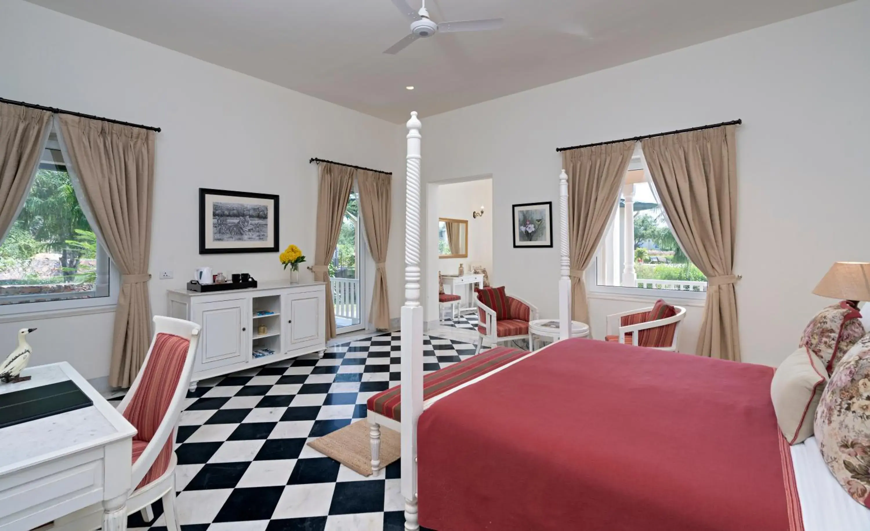 View (from property/room), Bed in Sariska Manor Luxury Cottages Tehla View (from property/room), Bed in Sariska Manor Luxury Cottages Tehla