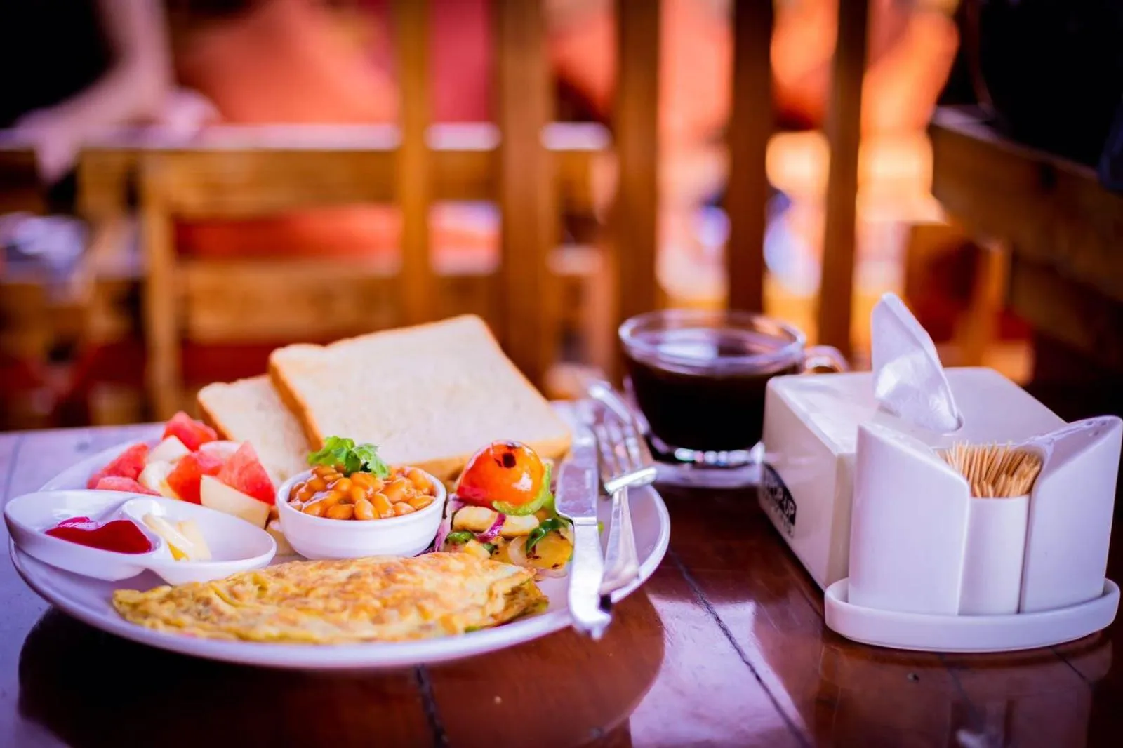 Breakfast in Holiday Hostel