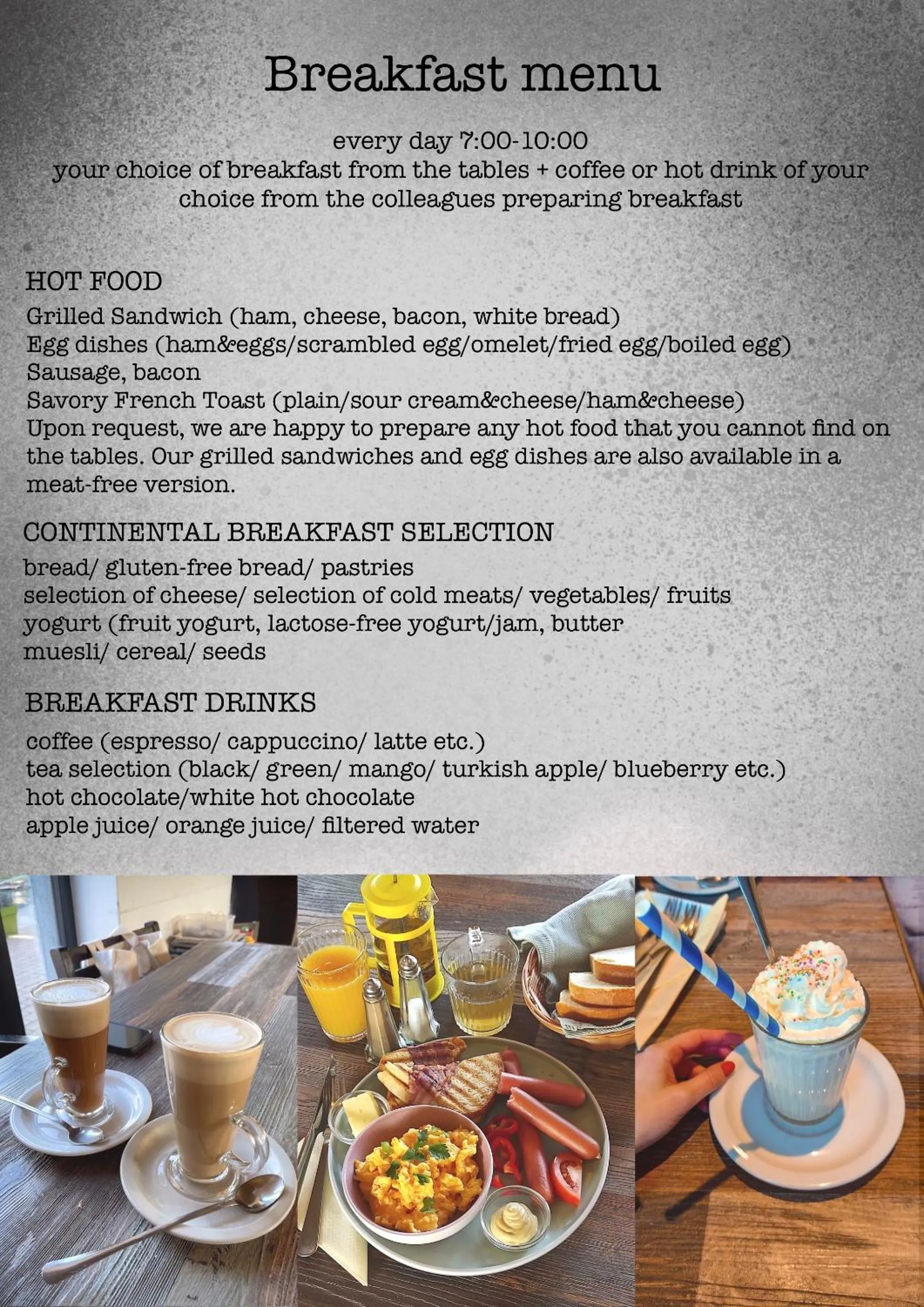 Food and drinks in Ludwig Hotel