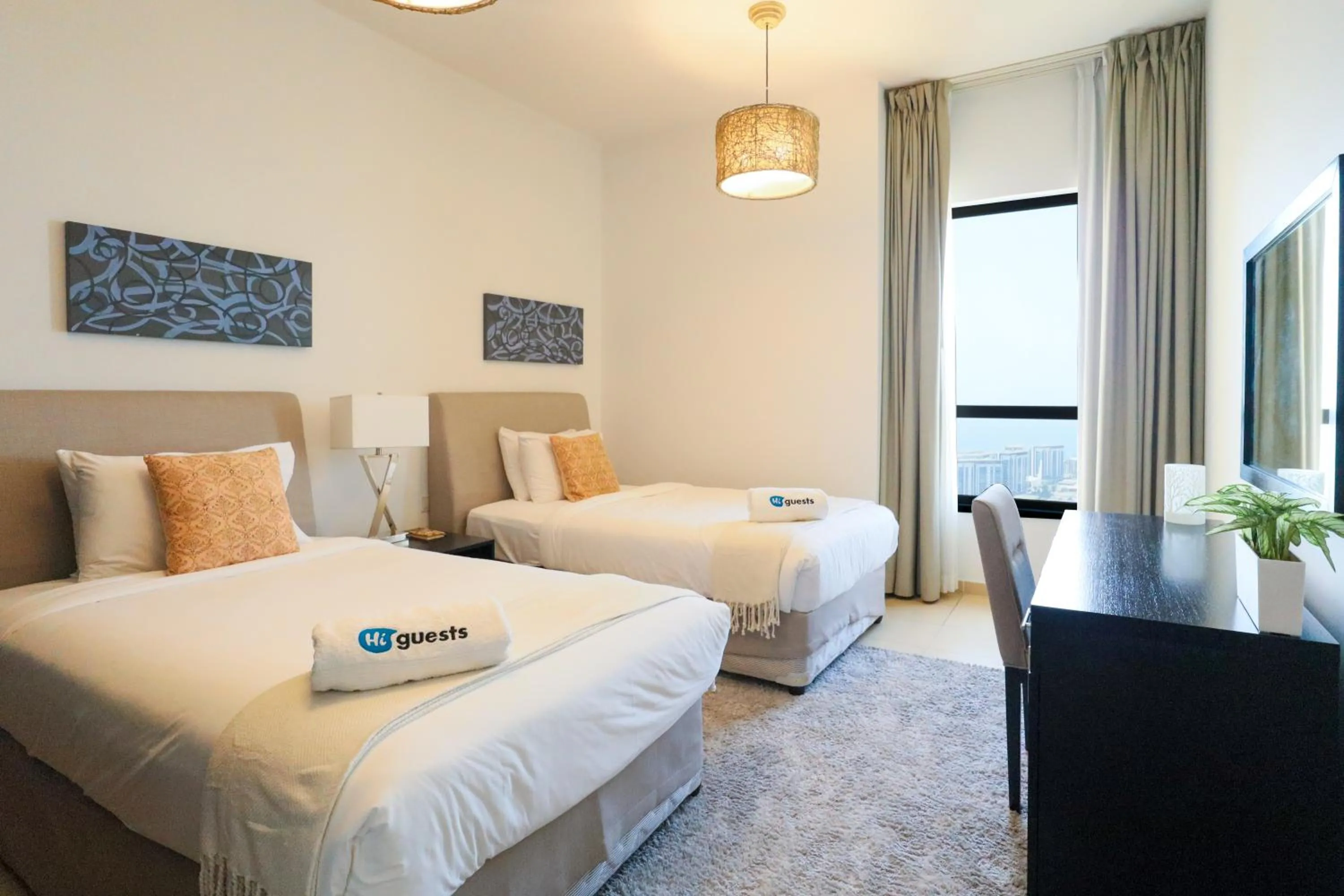 Bed in HiGuests - Amazing Sea Views from this 2BR Apt in JBR