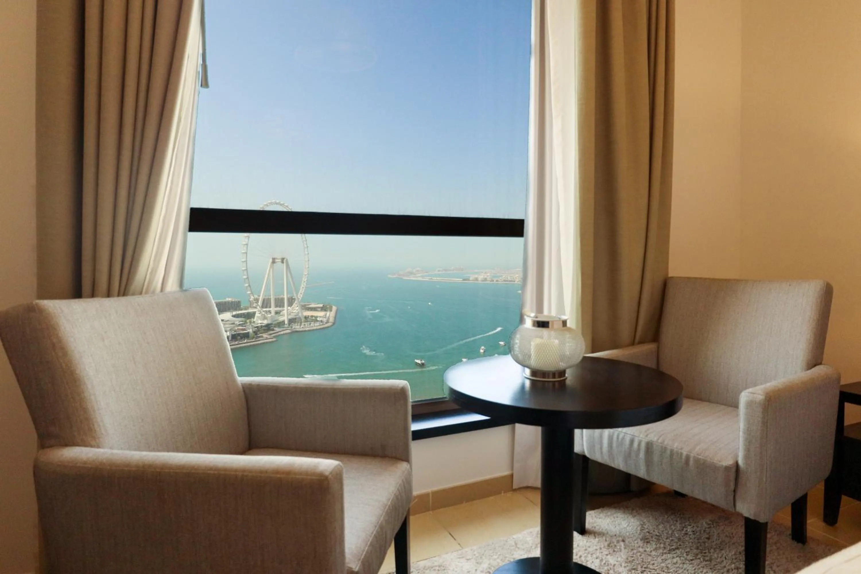Seating area in HiGuests - Amazing Sea Views from this 2BR Apt in JBR