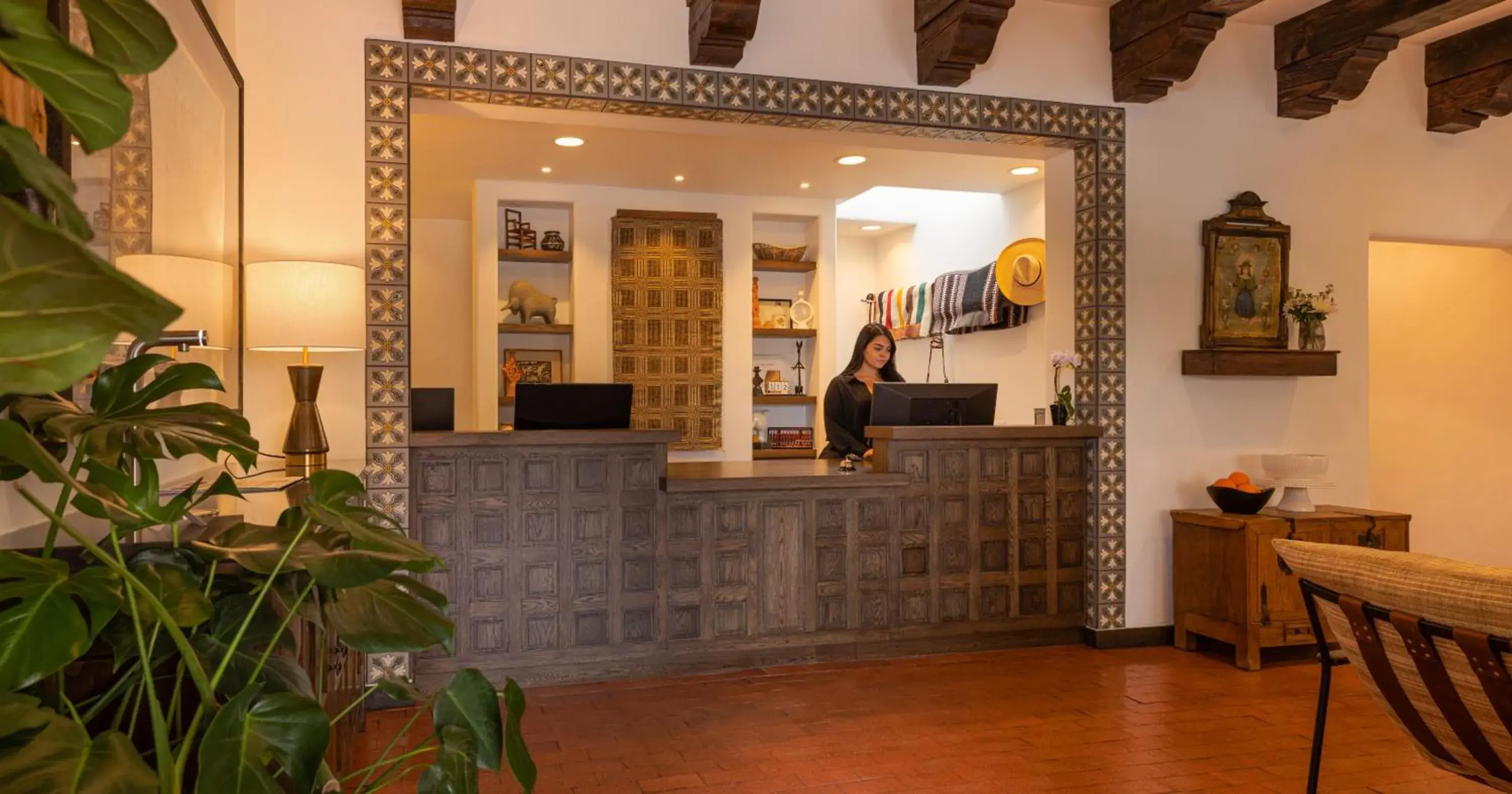 Lobby or reception in Piñon Court by La Fonda Lobby or reception in Piñon Court by La Fonda