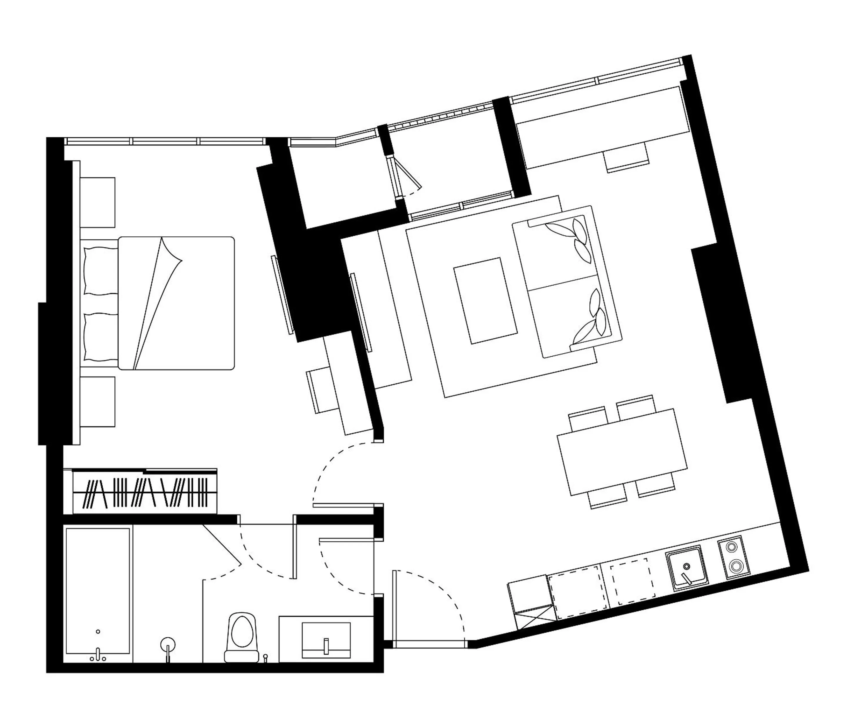 Floor plan in Somerset Rama 9 Bangkok