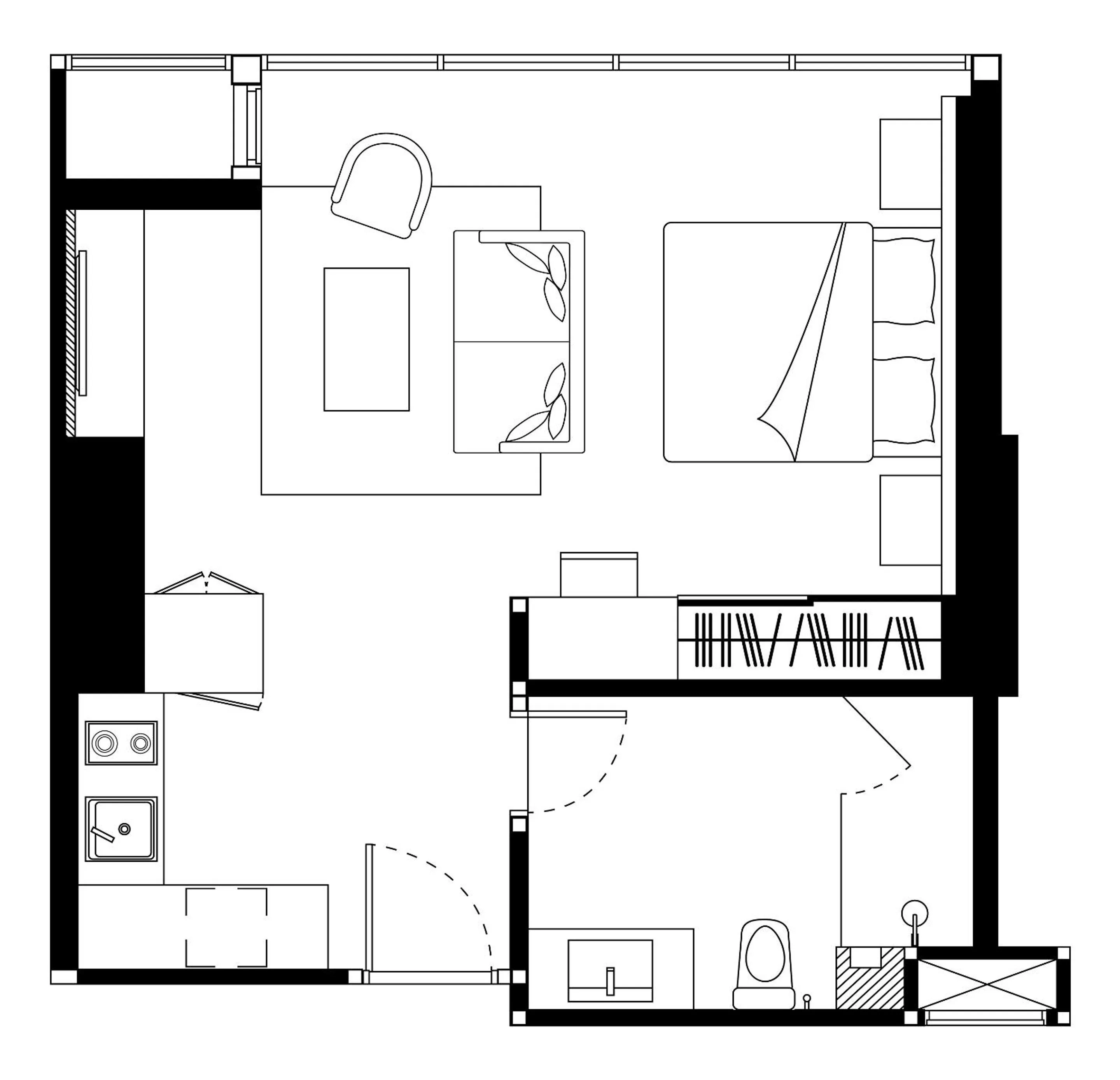 Floor plan in Somerset Rama 9 Bangkok