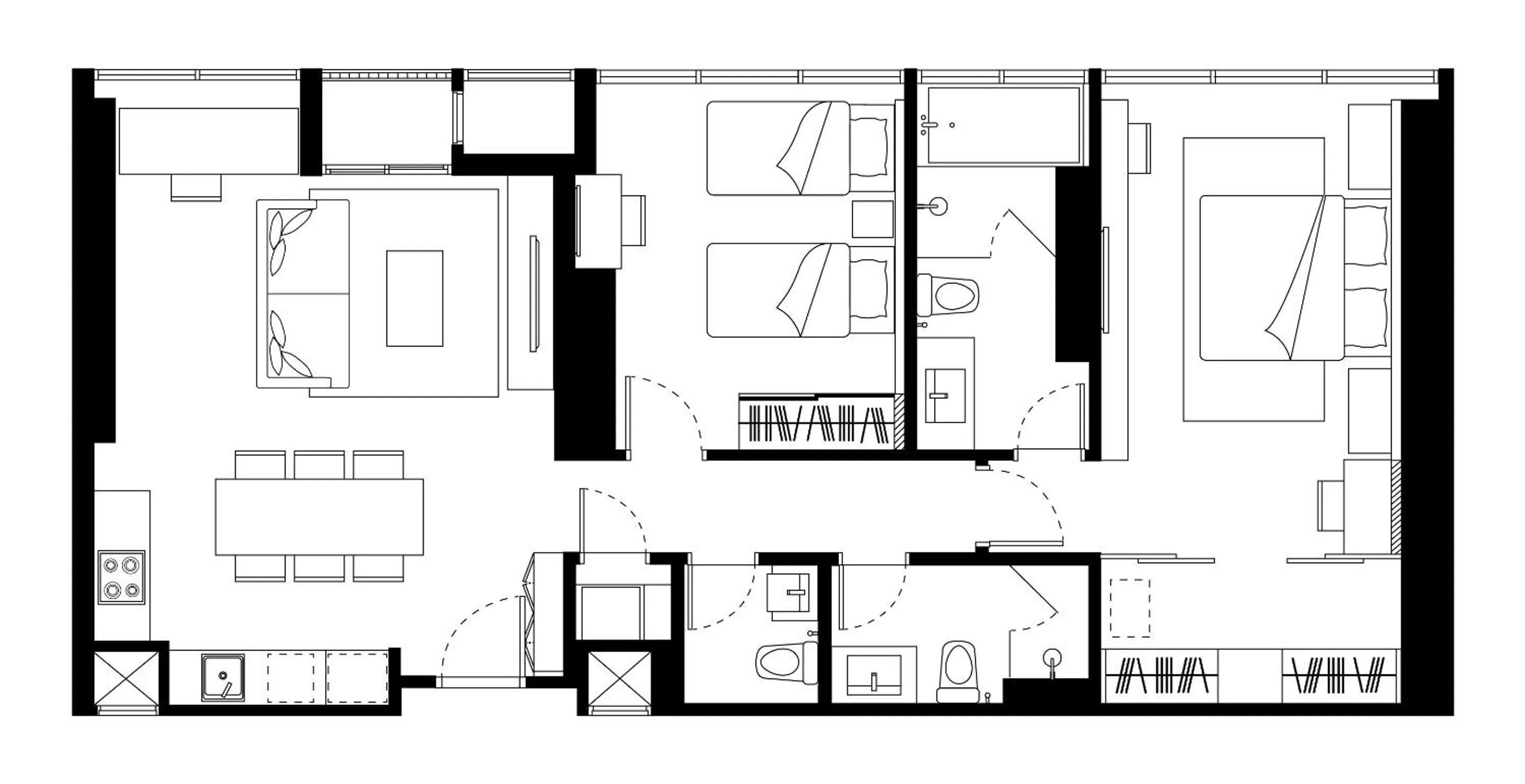 Floor plan in Somerset Rama 9 Bangkok