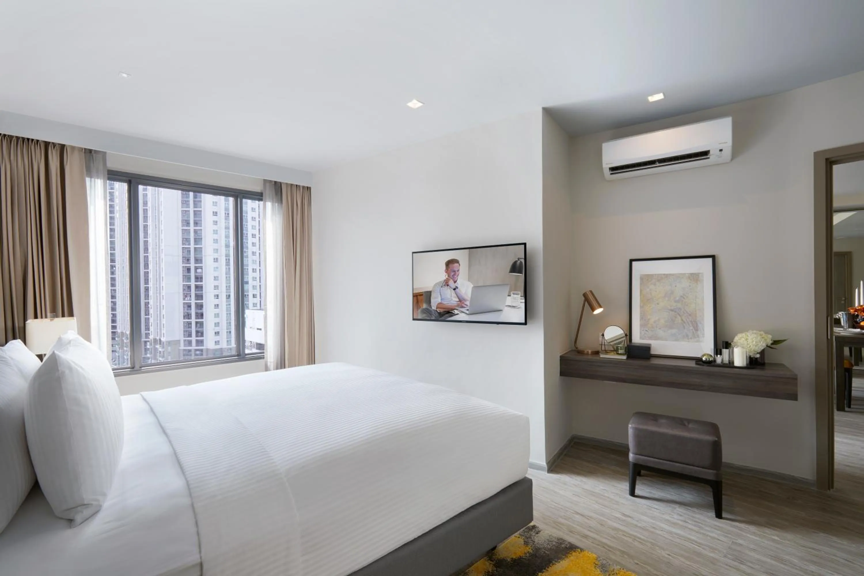 Bed in Somerset Rama 9 Bangkok