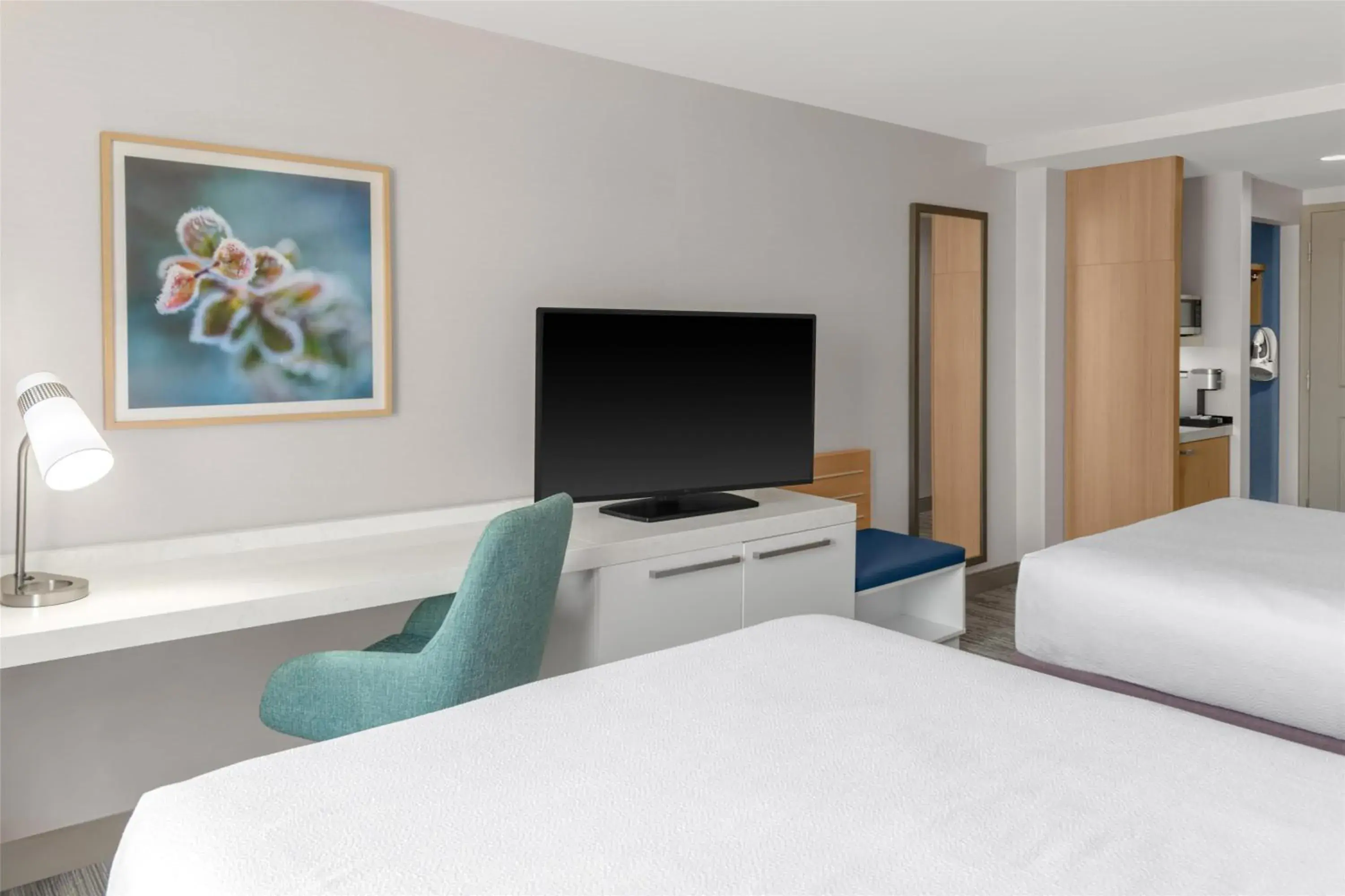 TV and multimedia, Bed in Hilton Garden Inn Queens JFK TV and multimedia, Bed in Hilton Garden Inn Queens JFK