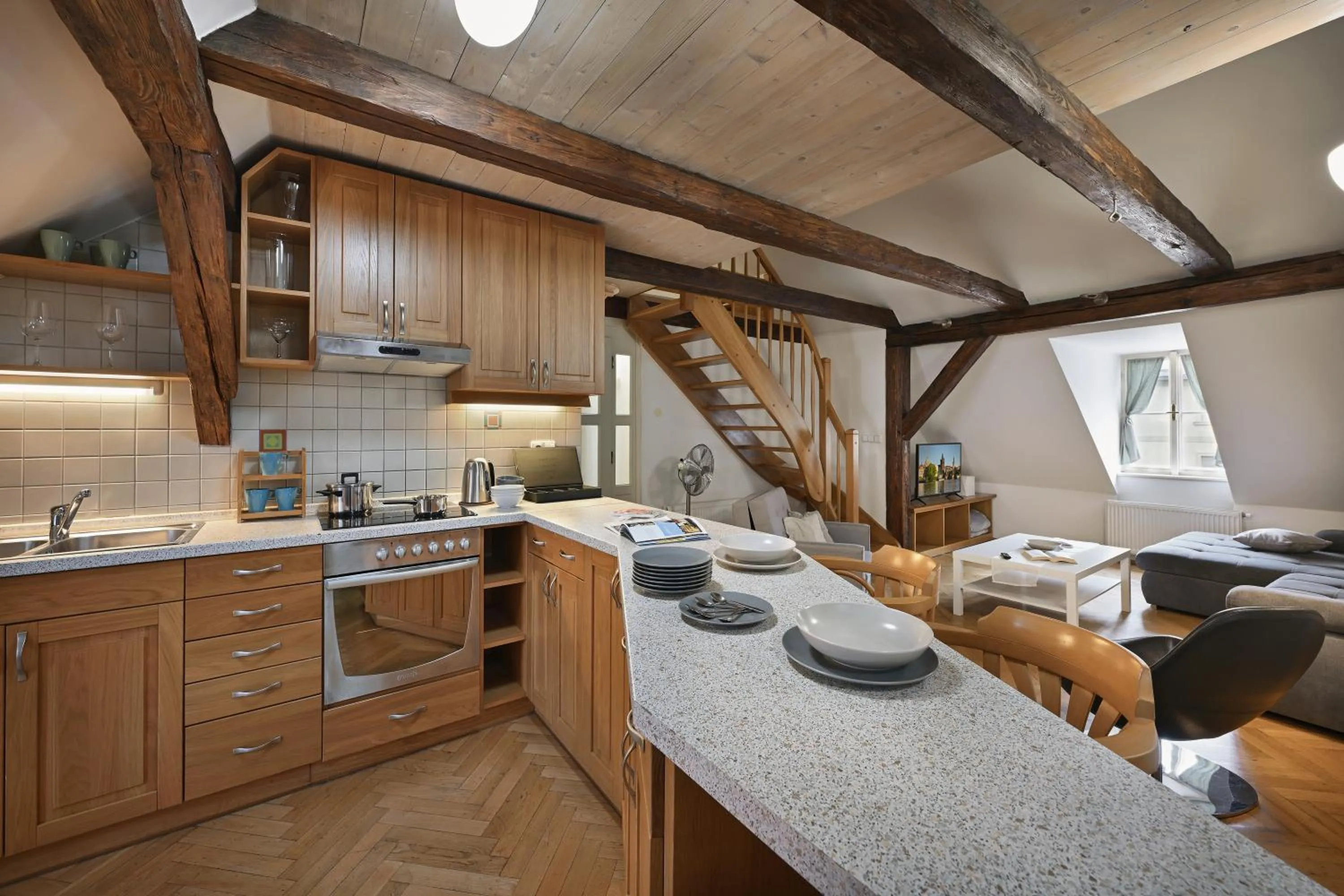 Kitchen or kitchenette in White Swan Boutique Apartments