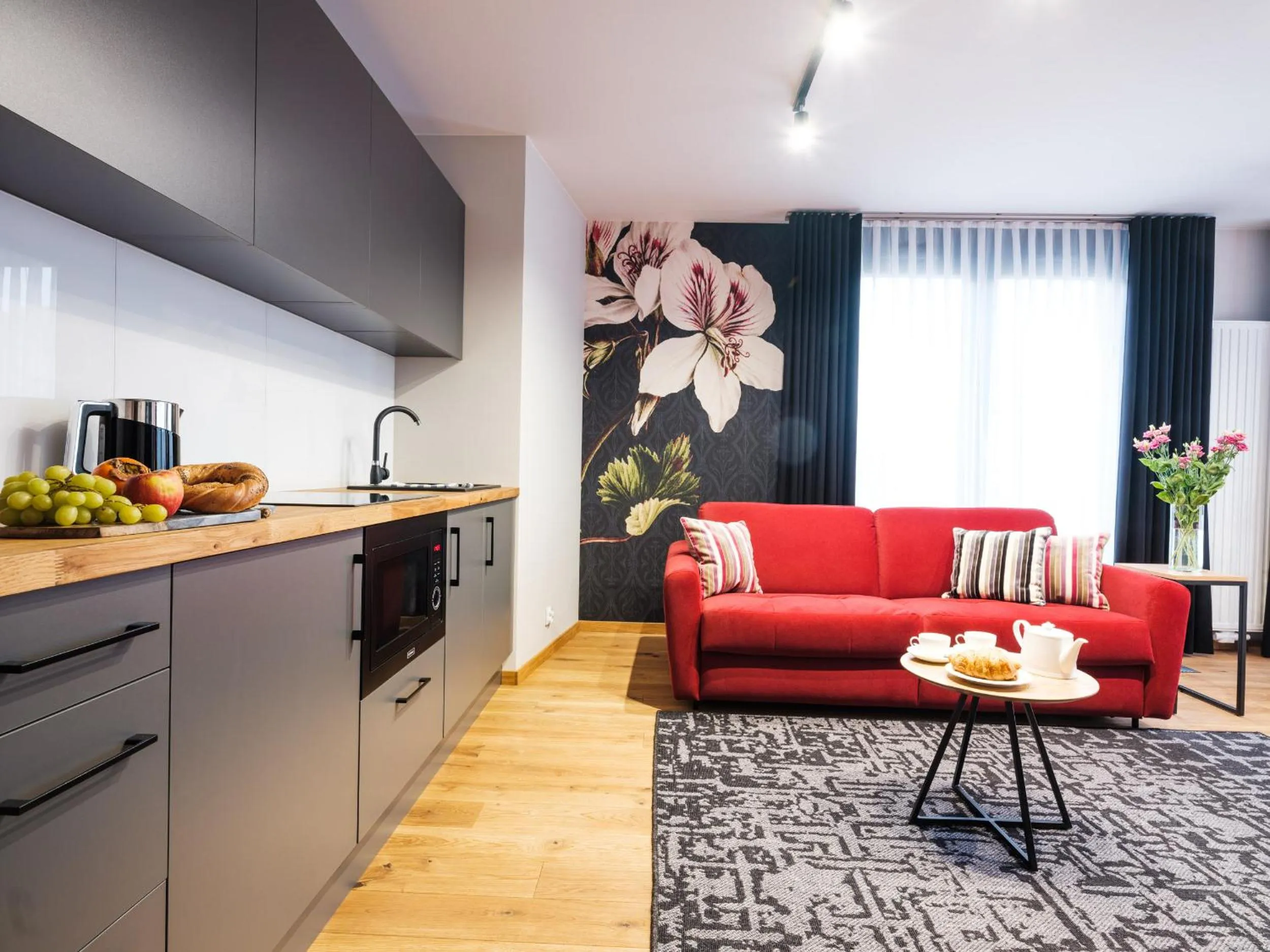 Kitchen or kitchenette in Aparthotel Inspire Miodova Residence
