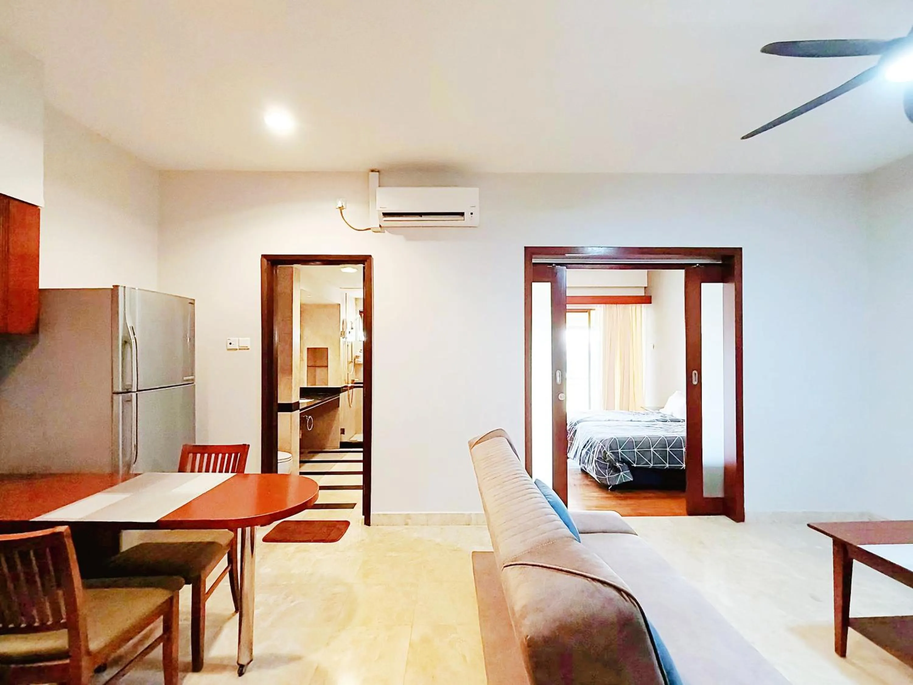 Living room, Bed in 【Amazing】Pool View 2BR Suite @ Pulai Springs Resort