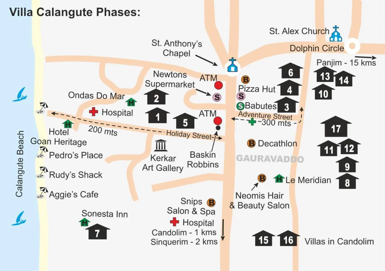 Neighbourhood in Private Villa Calangute Resort -10BHK