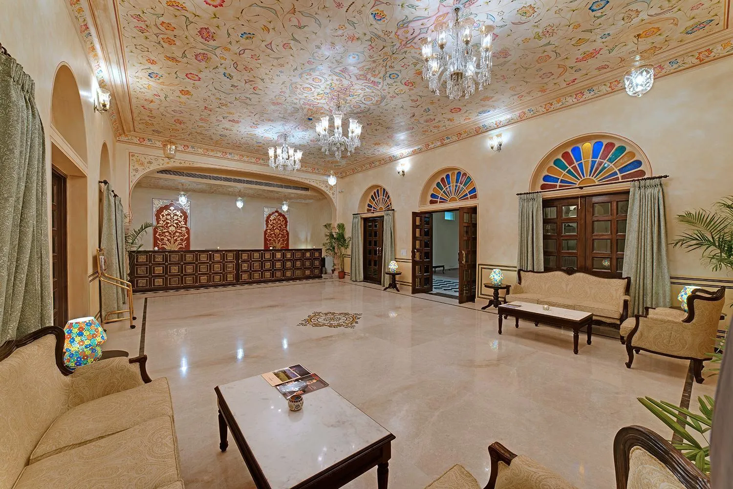 Lobby or reception in The Jai Bagh Palace