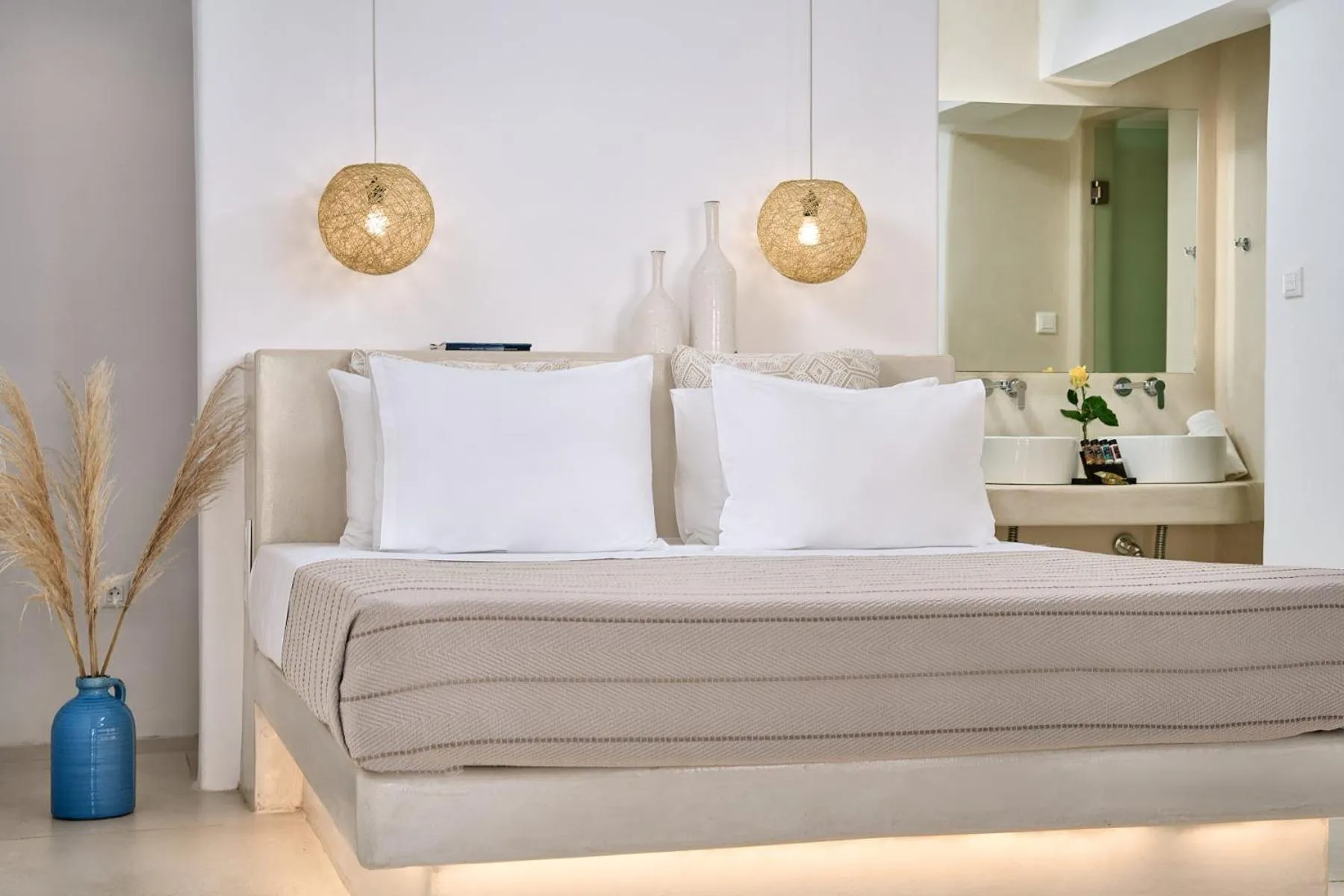Bed in Paolas Τown Boutique Hotel