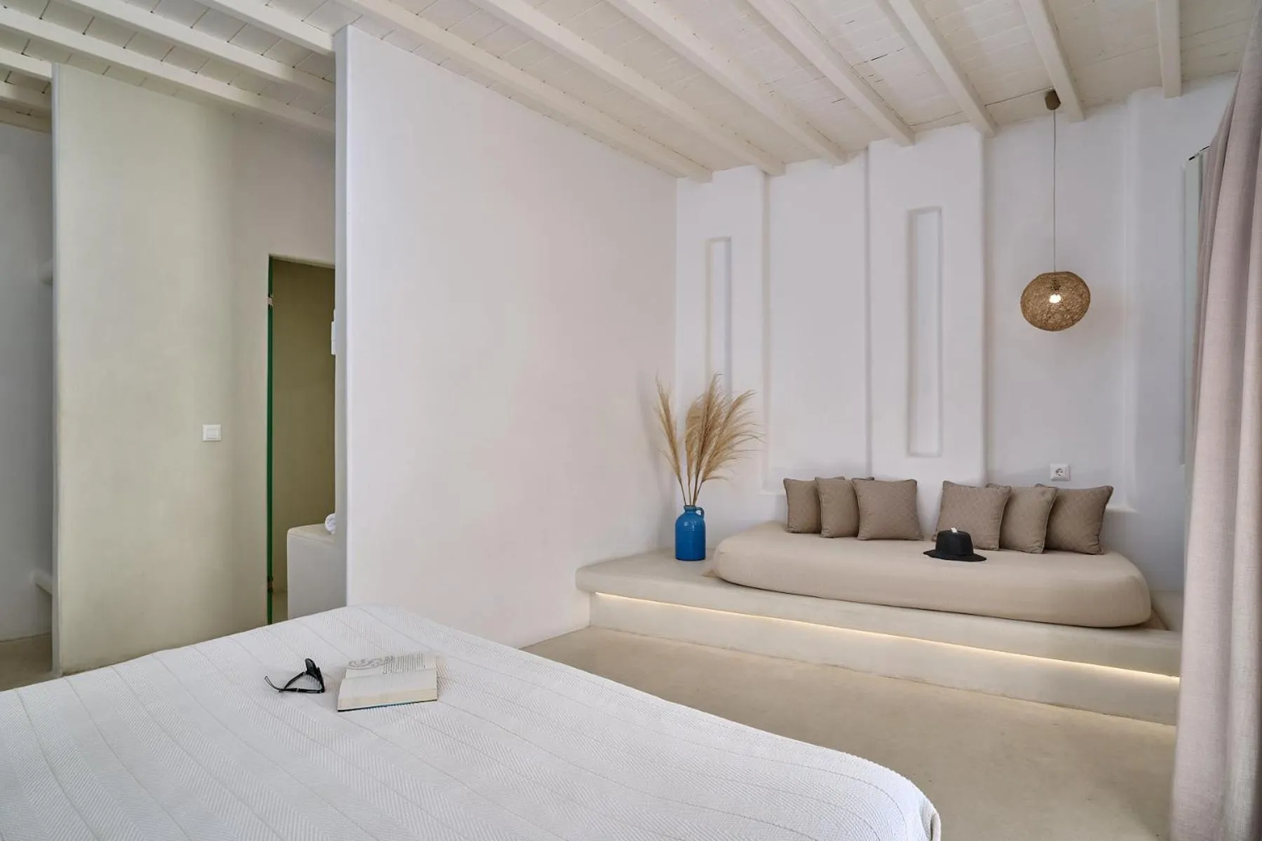 Bed in Paolas Τown Boutique Hotel