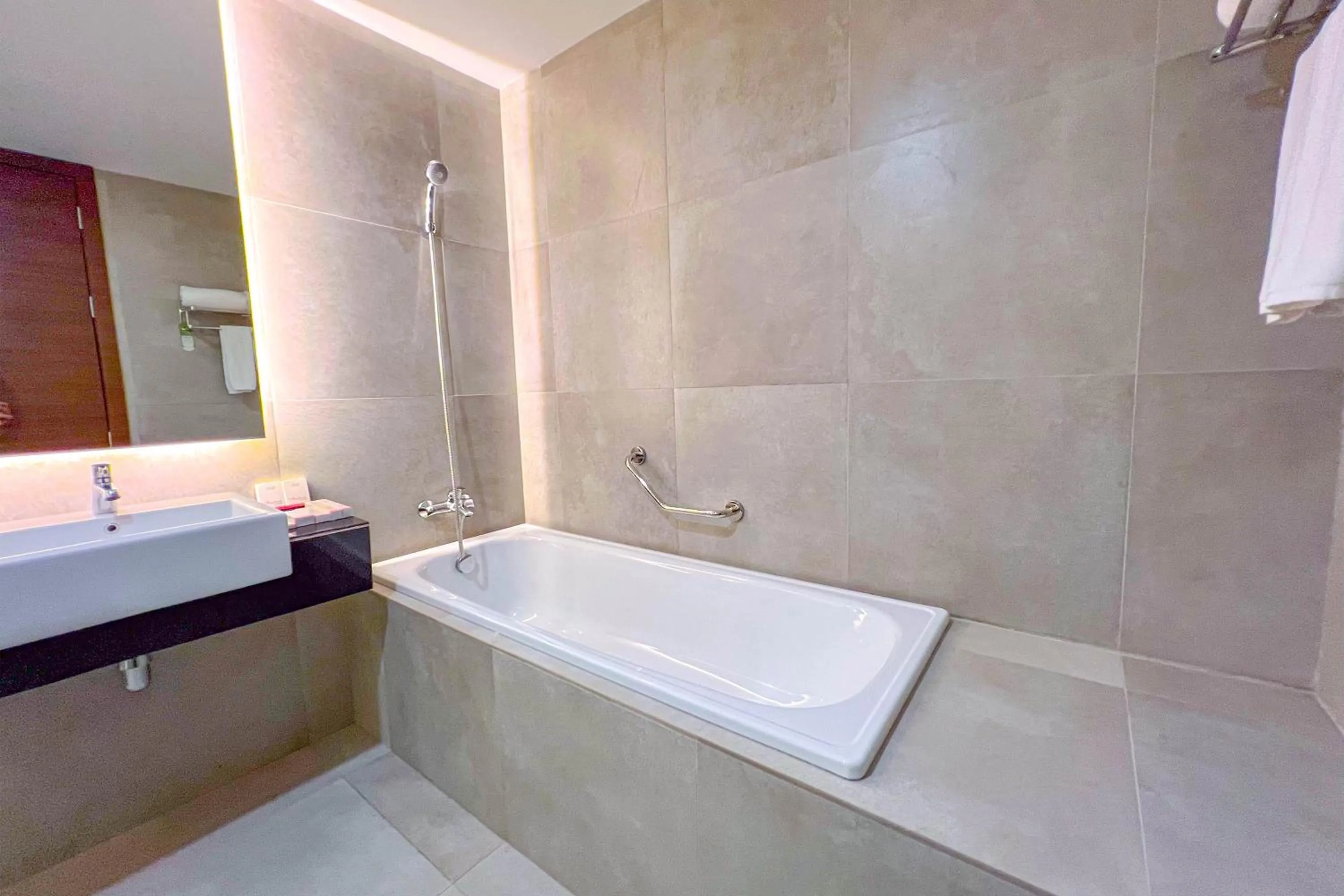 Bathroom in Asialink Hotel Batam by Prasanthi