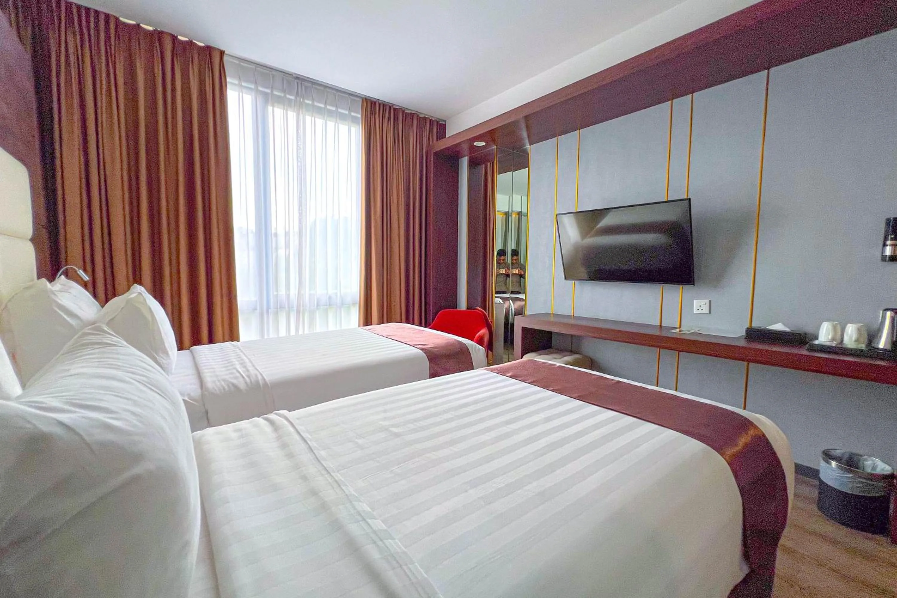 View (from property/room), Bed in Asialink Hotel Batam by Prasanthi
