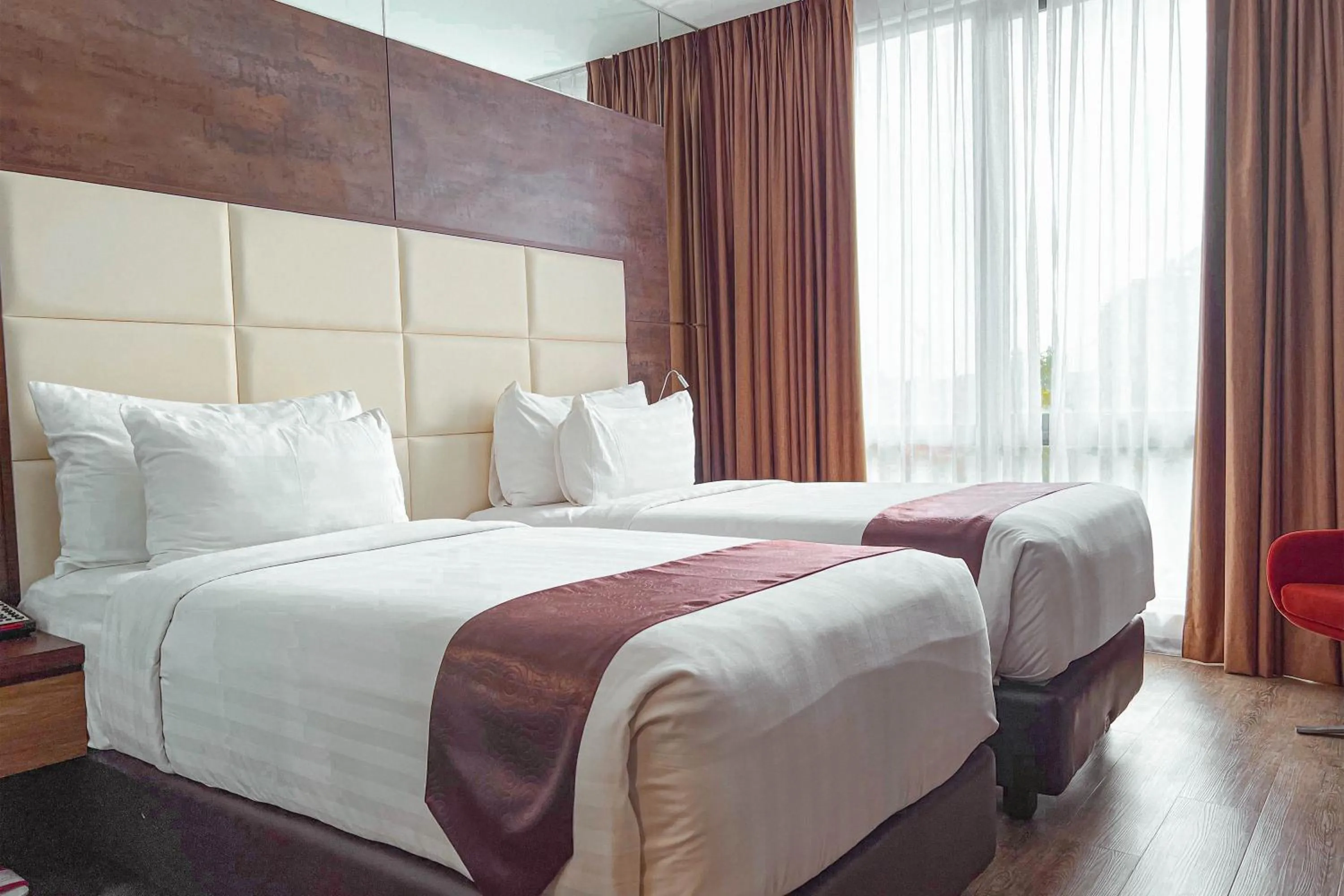Bed in Asialink Hotel Batam by Prasanthi