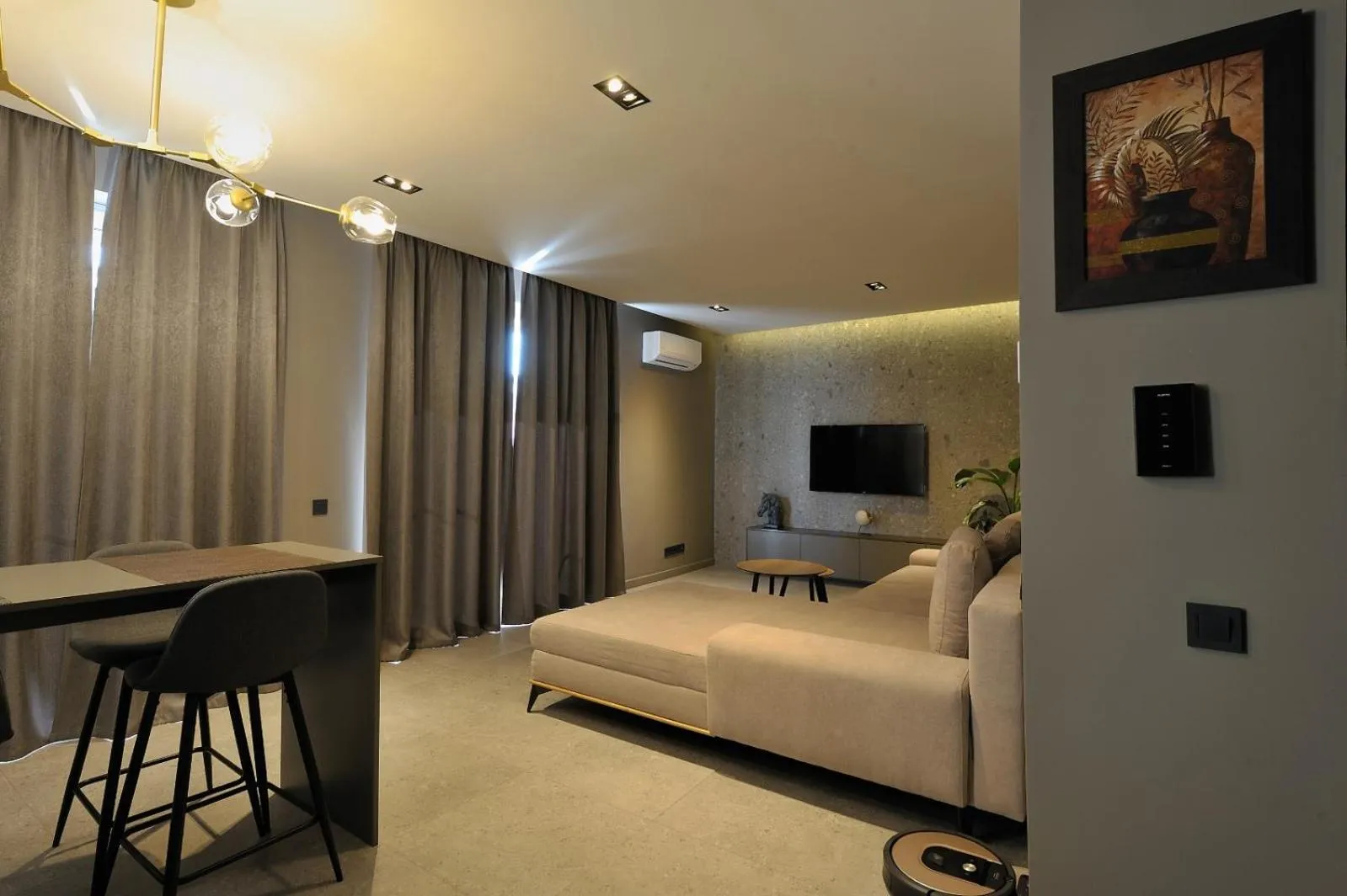 Living room, Bed in Sofia Apartments
