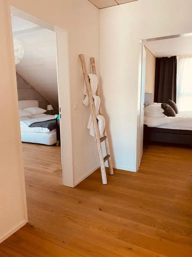 Bed in Hotel de l’Ours Preles Bed in Hotel de l’Ours Preles