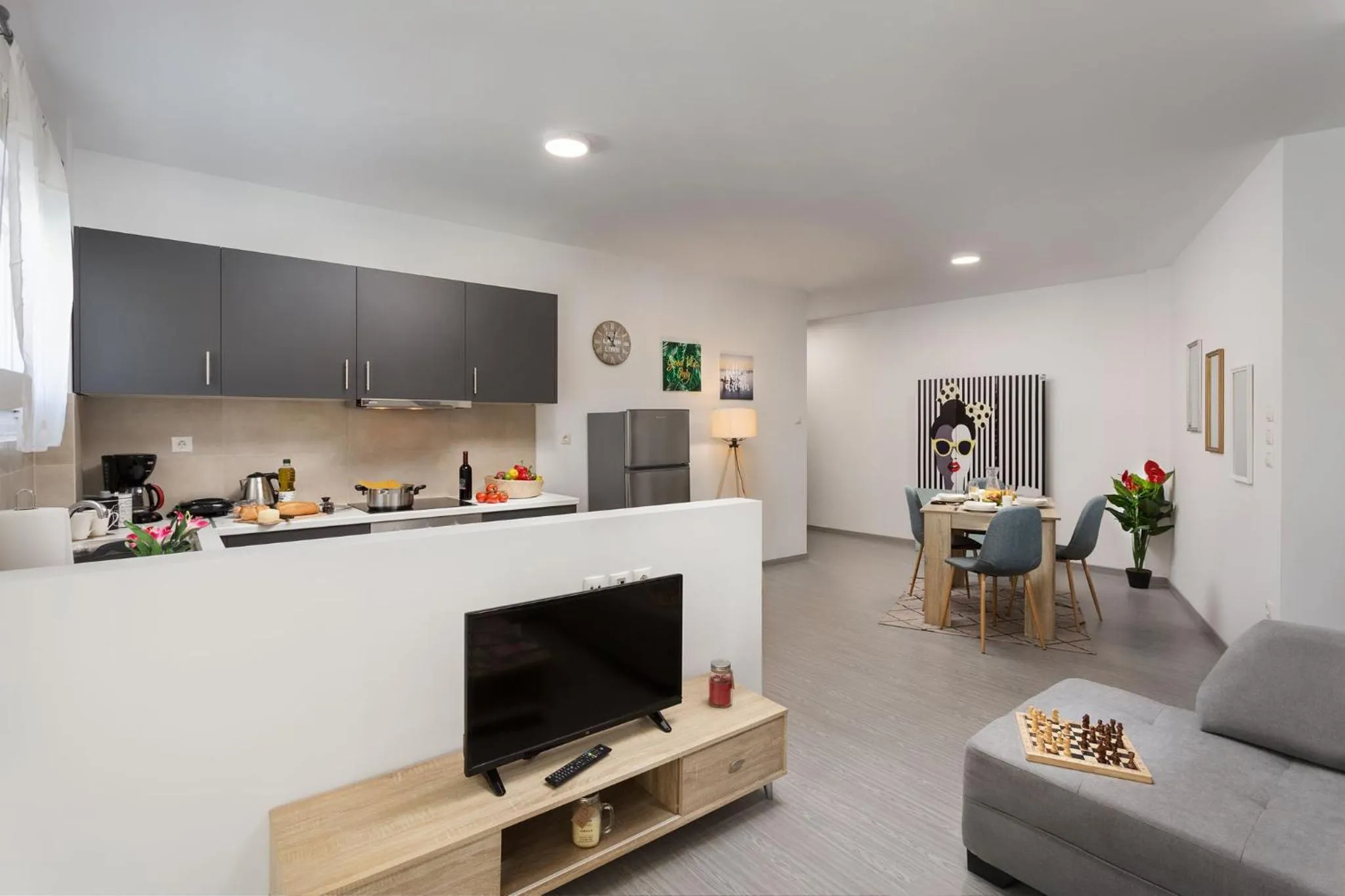 Living room in The Aristotelian Suites by Athens Stay