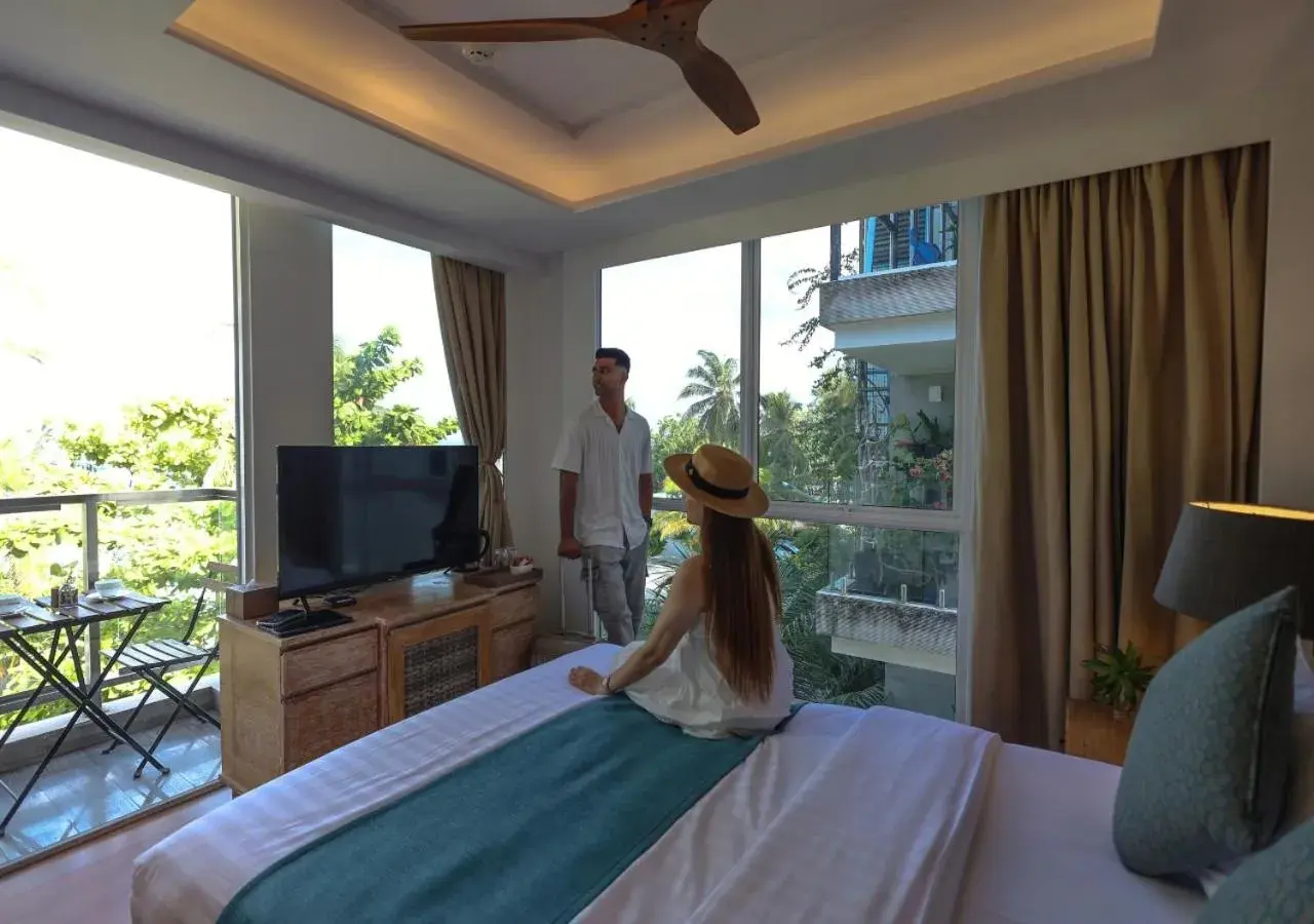 Balcony/Terrace, Bed in Seasalter Maldives Balcony/Terrace, Bed in Seasalter Maldives