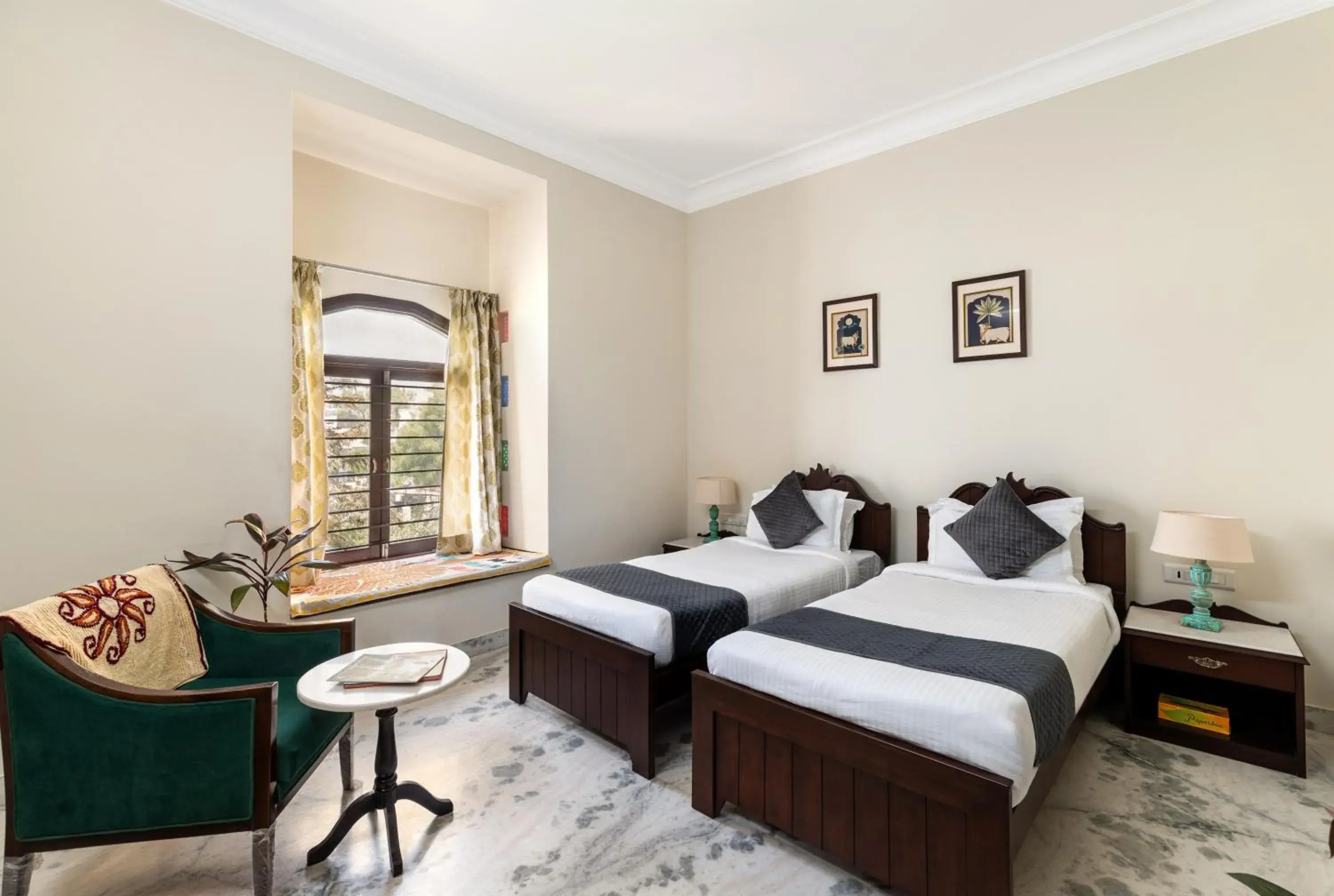 Double Room with Garden View in Chandra Vilas Heritage stay Double Room with Garden View in Chandra Vilas Heritage stay