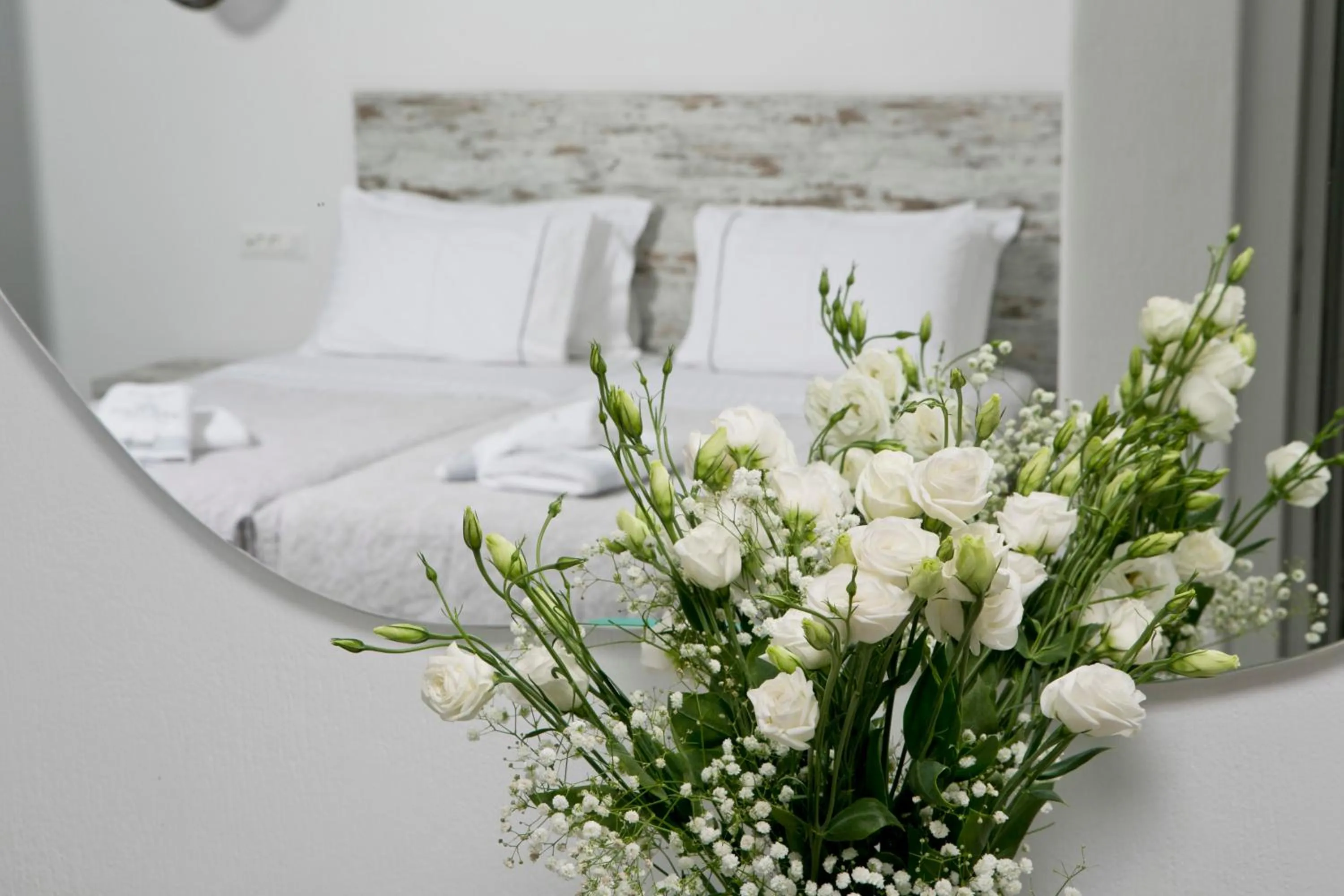 Decorative detail, Bed in Anna-Maria Mykonos Hotel