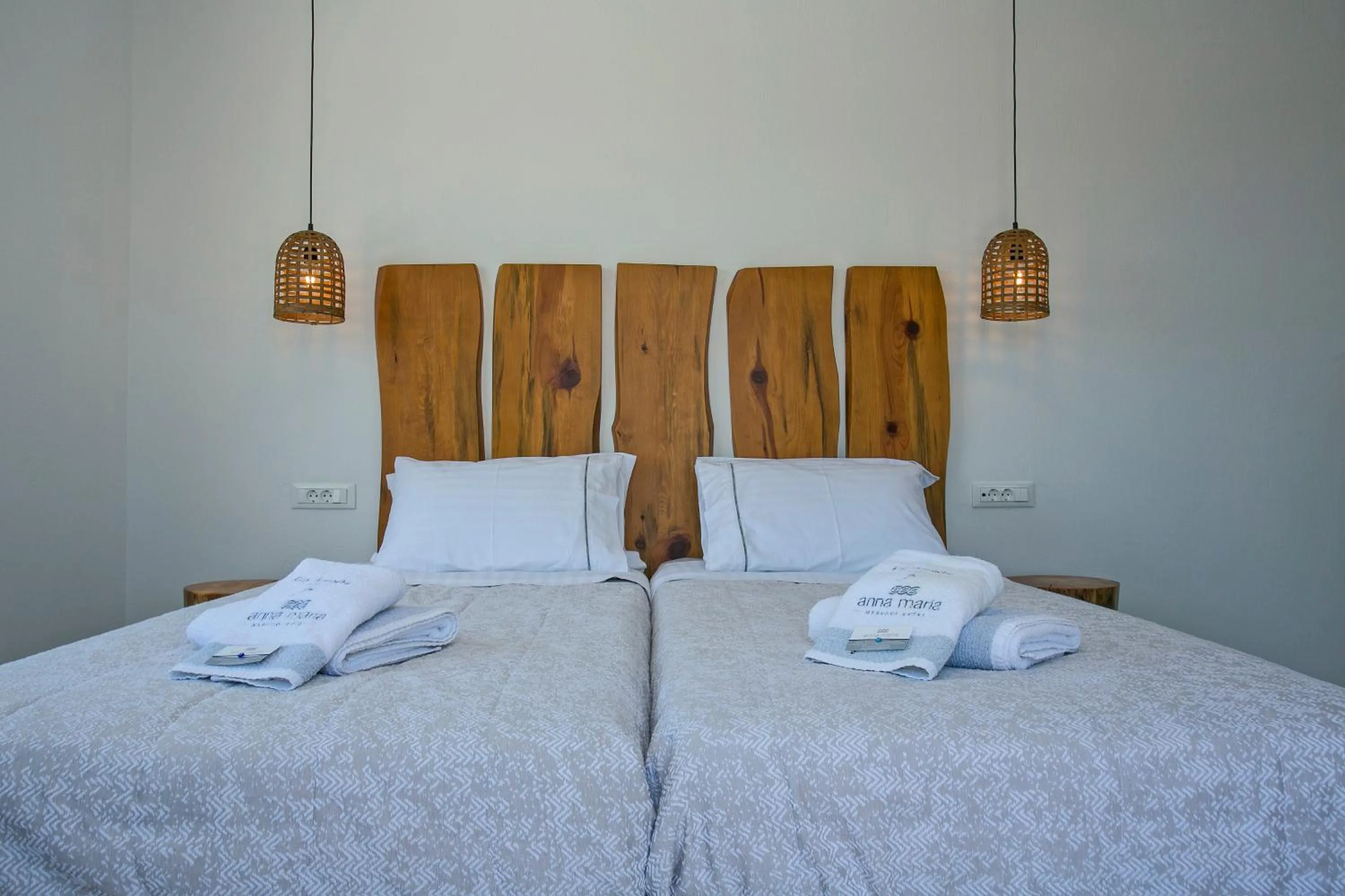 Bed in Anna-Maria Mykonos Hotel