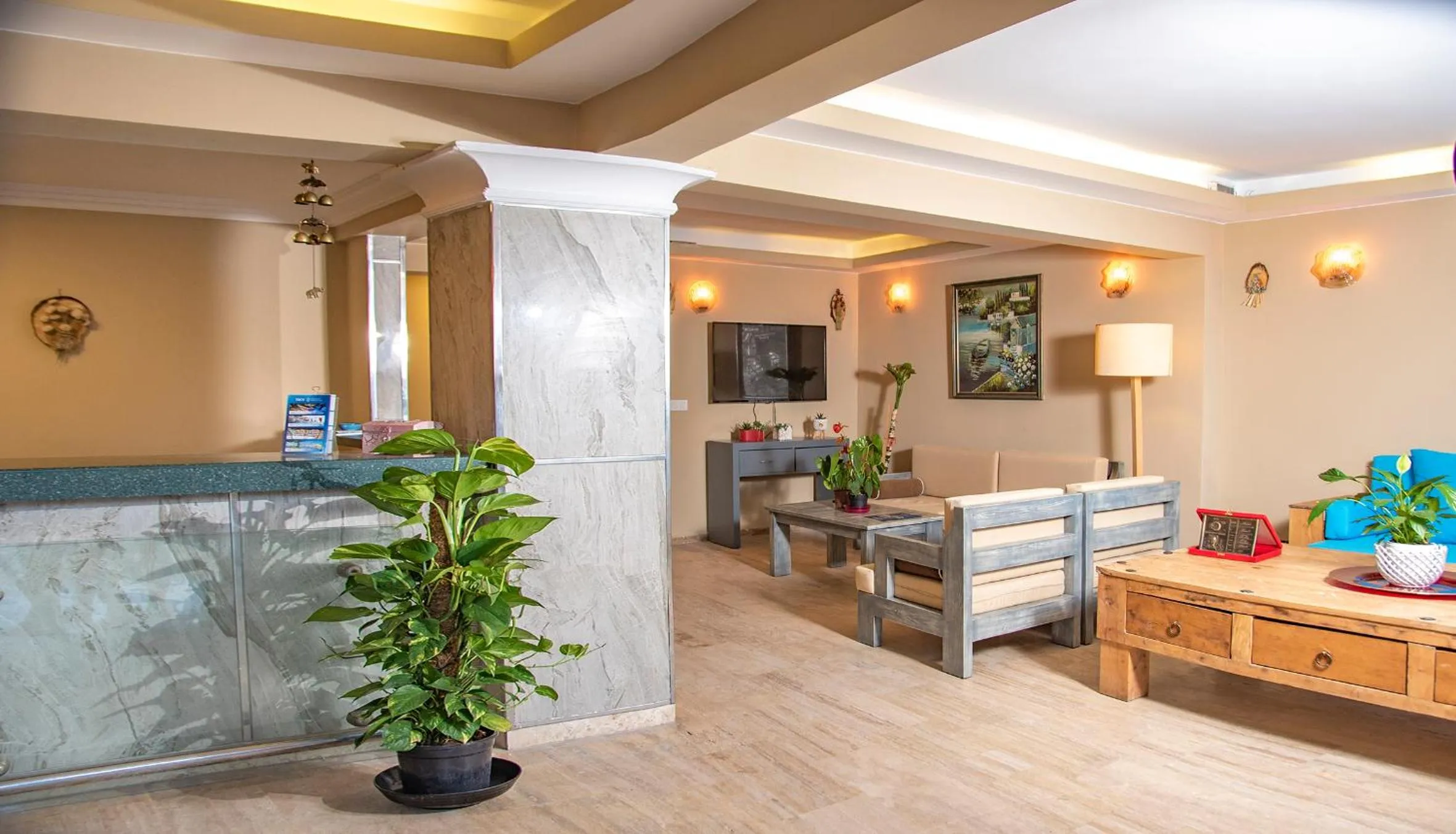 Lobby or reception in Blue Bay Beach Hotel