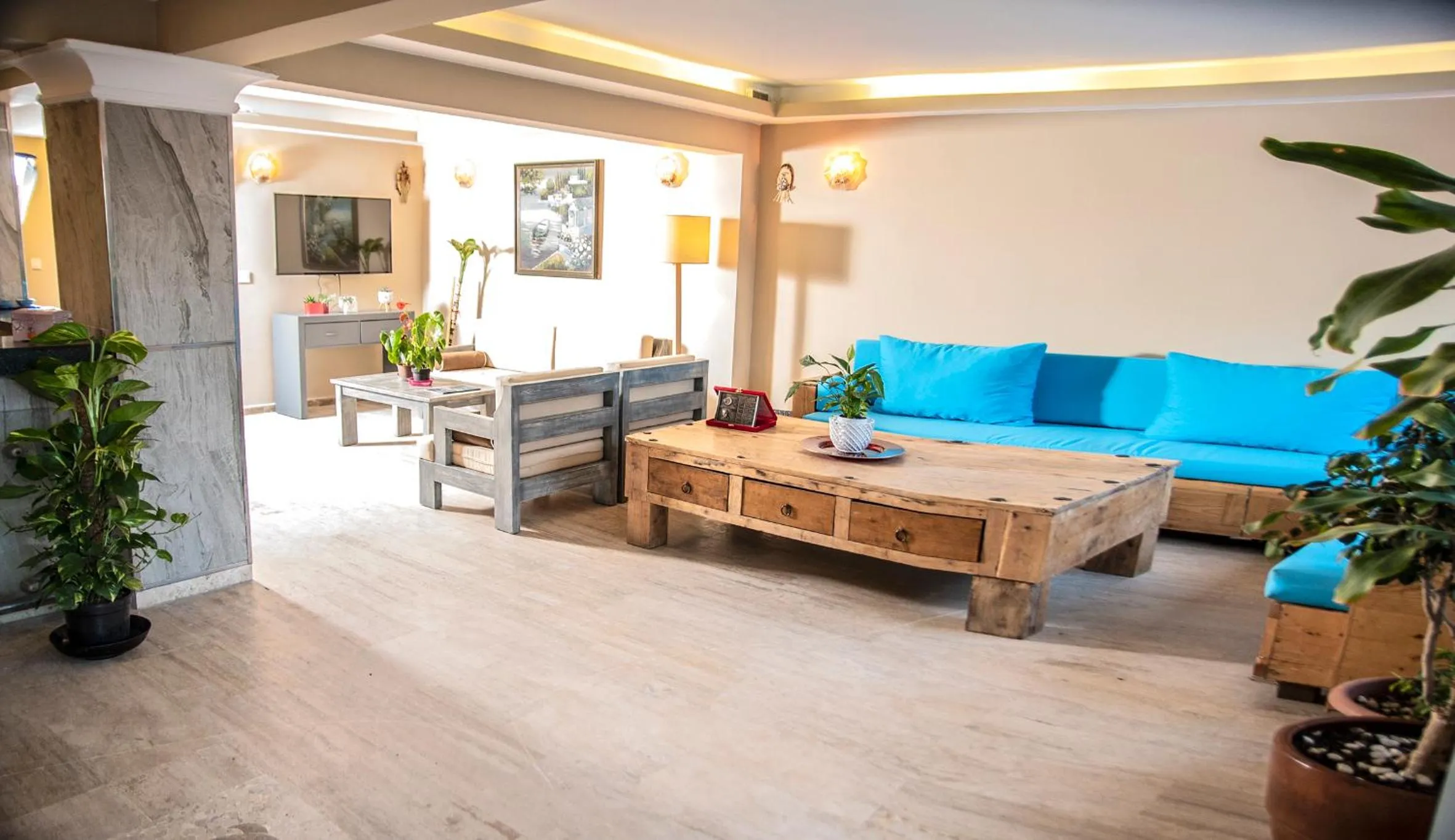 Lobby or reception in Blue Bay Beach Hotel