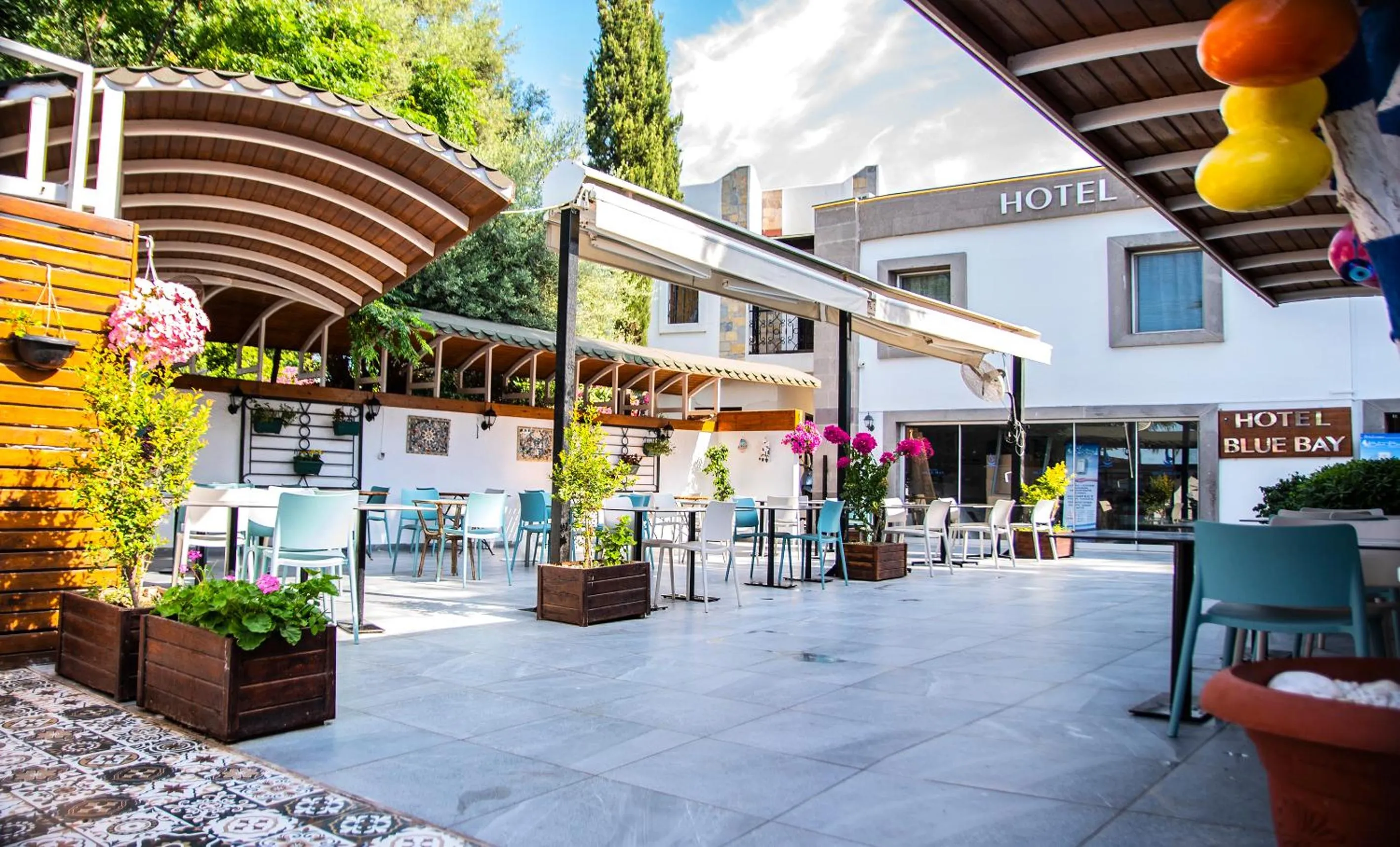Patio in Blue Bay Beach Hotel