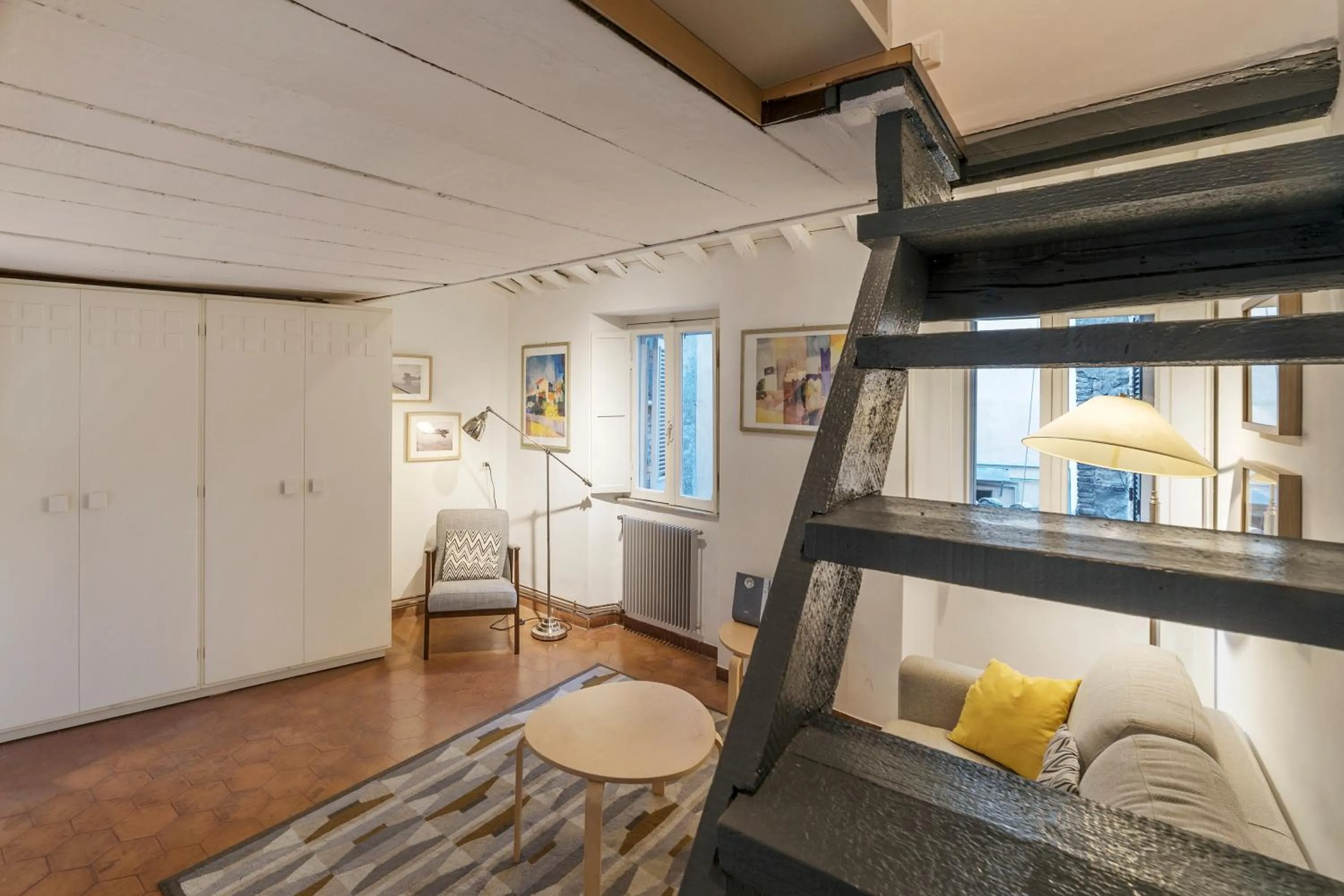 Living room, Bed in GuestHost - Charming Loft Navona