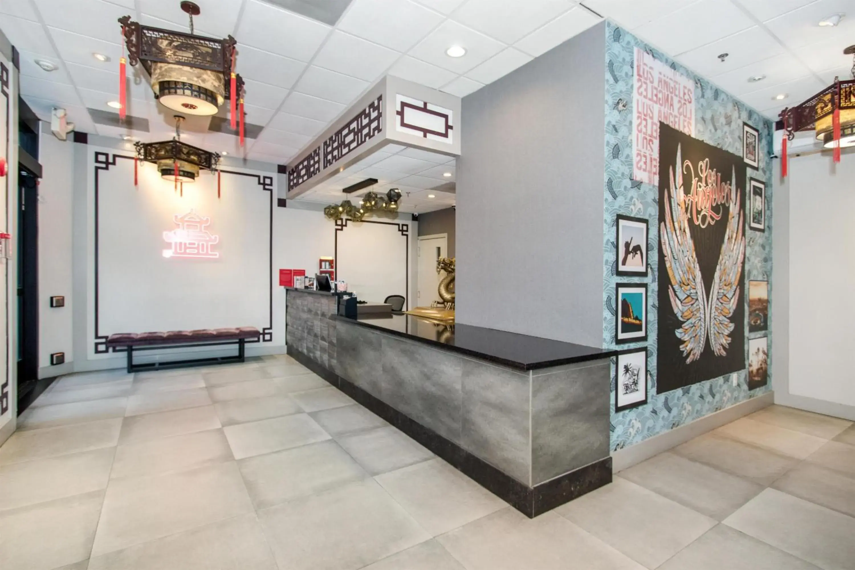 Lobby or reception in Aiden Los Angeles Downtown Dragon Gate Inn Lobby or reception in Aiden Los Angeles Downtown Dragon Gate Inn