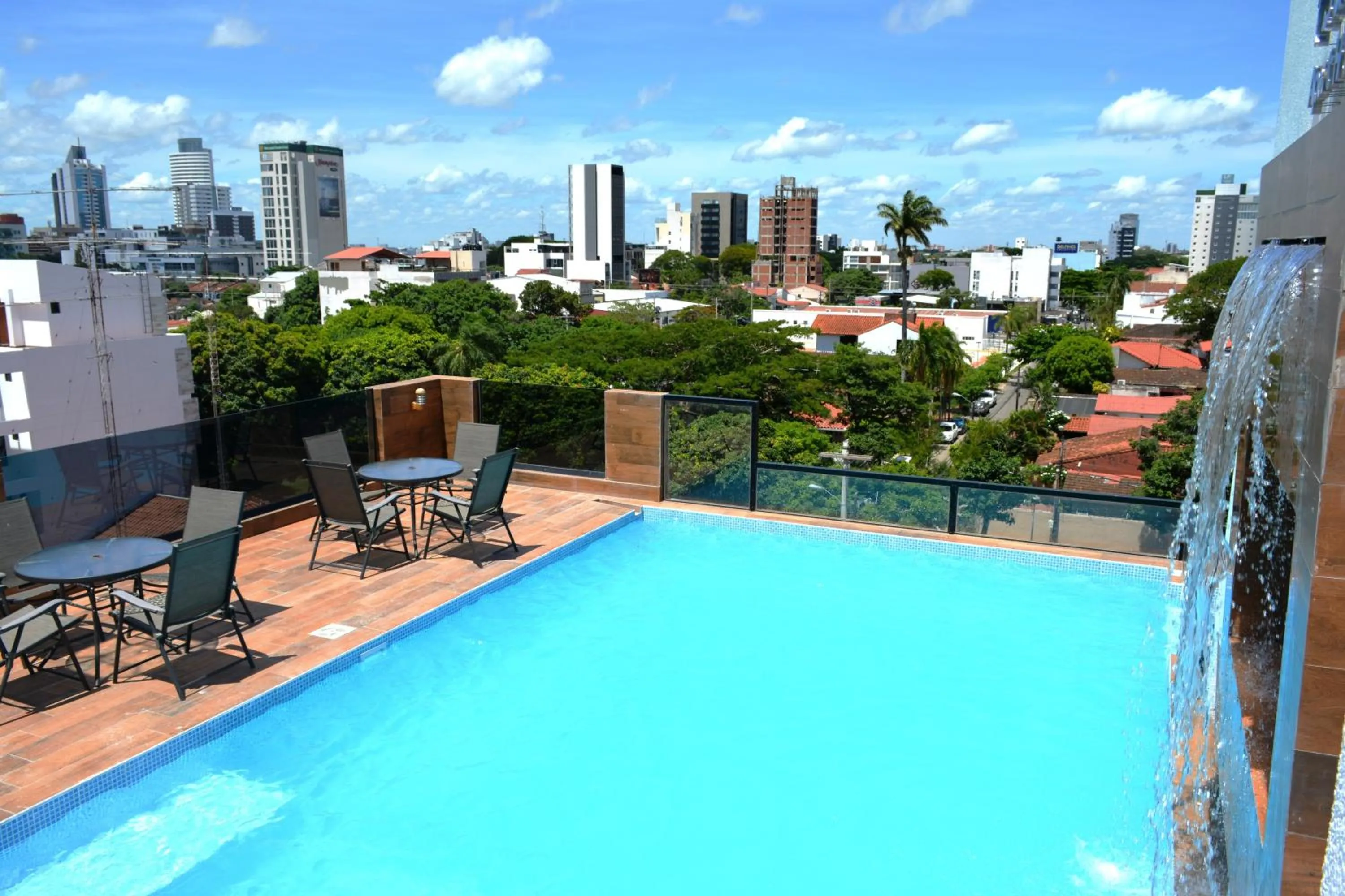 Pool view in Premium Suites Deluxe Aparthotel Equipetrol