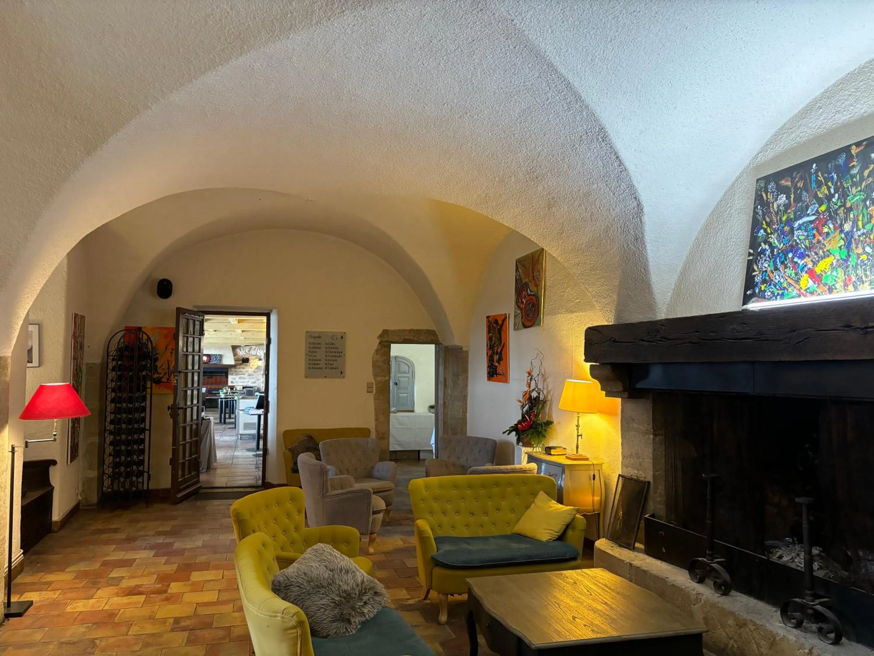 fireplace in Garrigae Abbaye de Sainte Croix