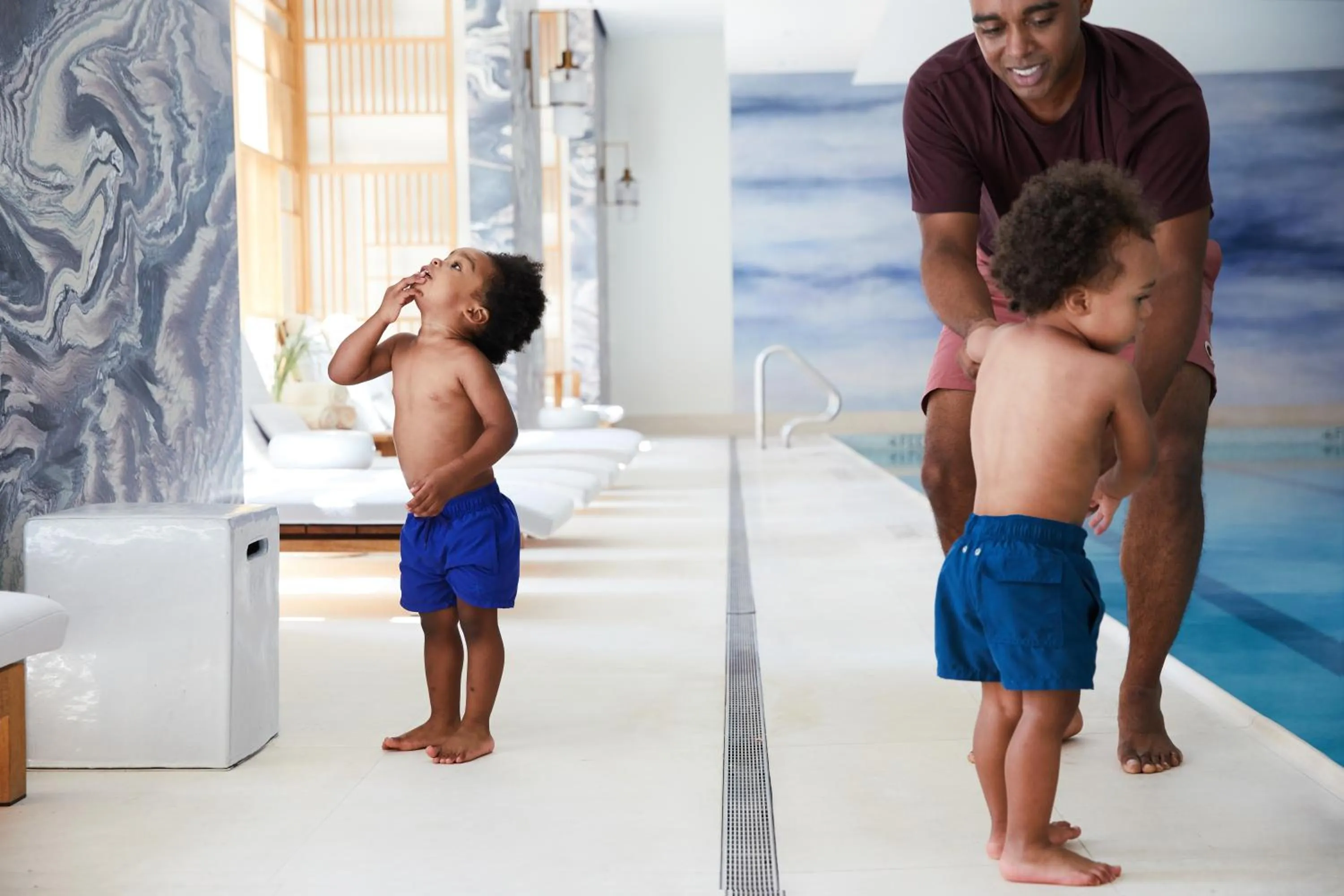 People in Four Seasons Hotel New York Downtown